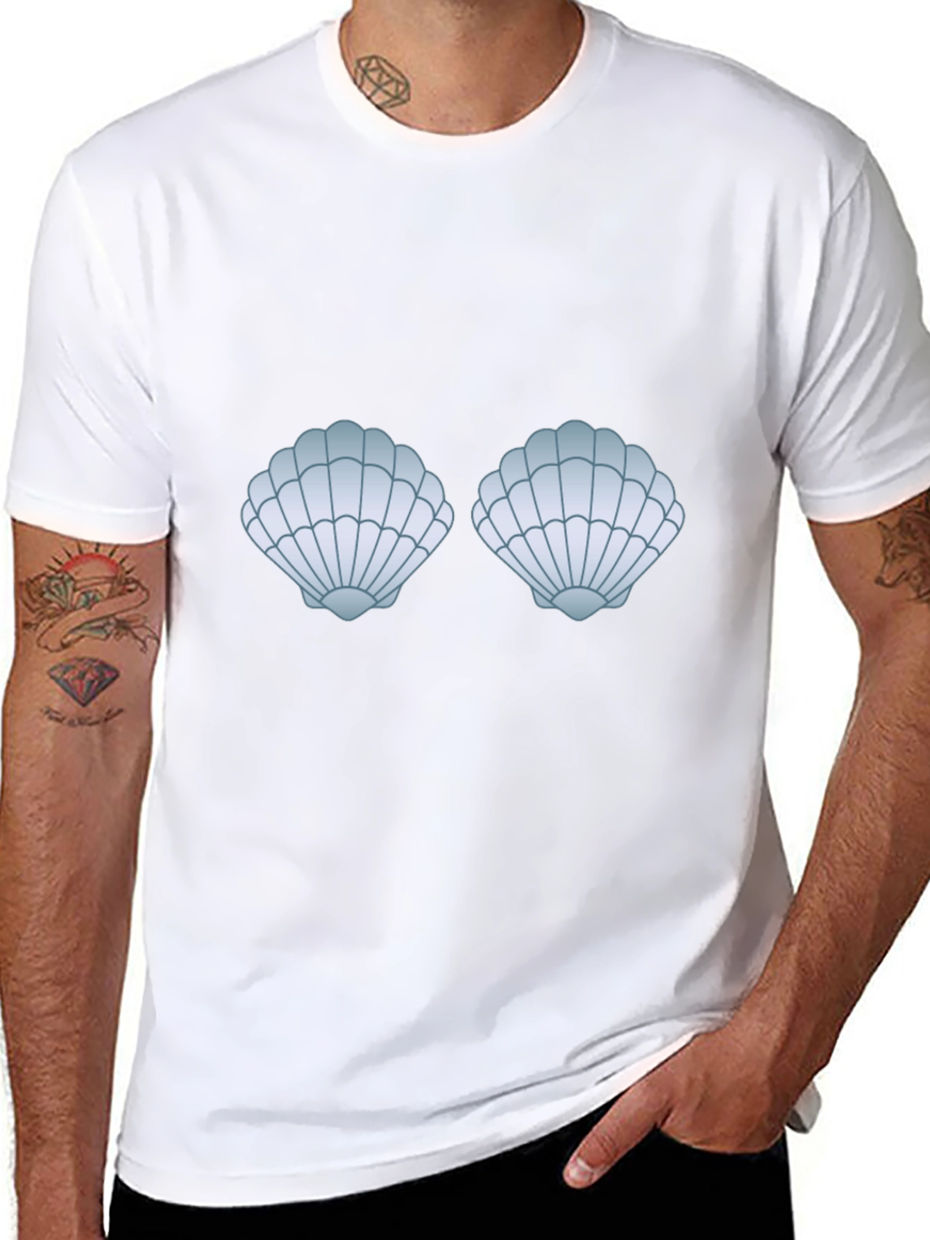 Seashell Bra T-Shirt - Funny Costume Top