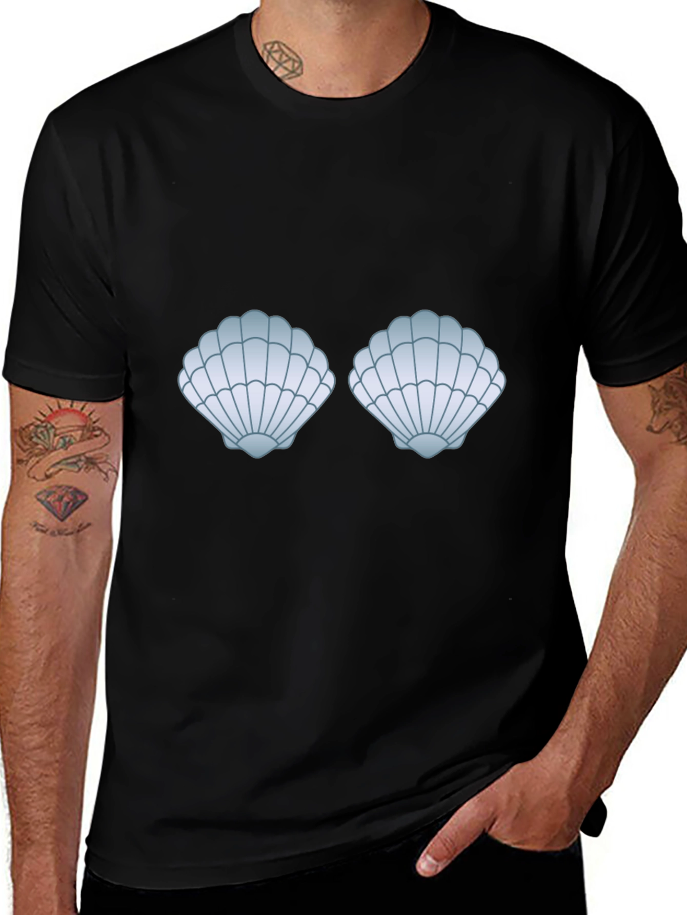 Seashell Bra T-Shirt - Funny Costume Top