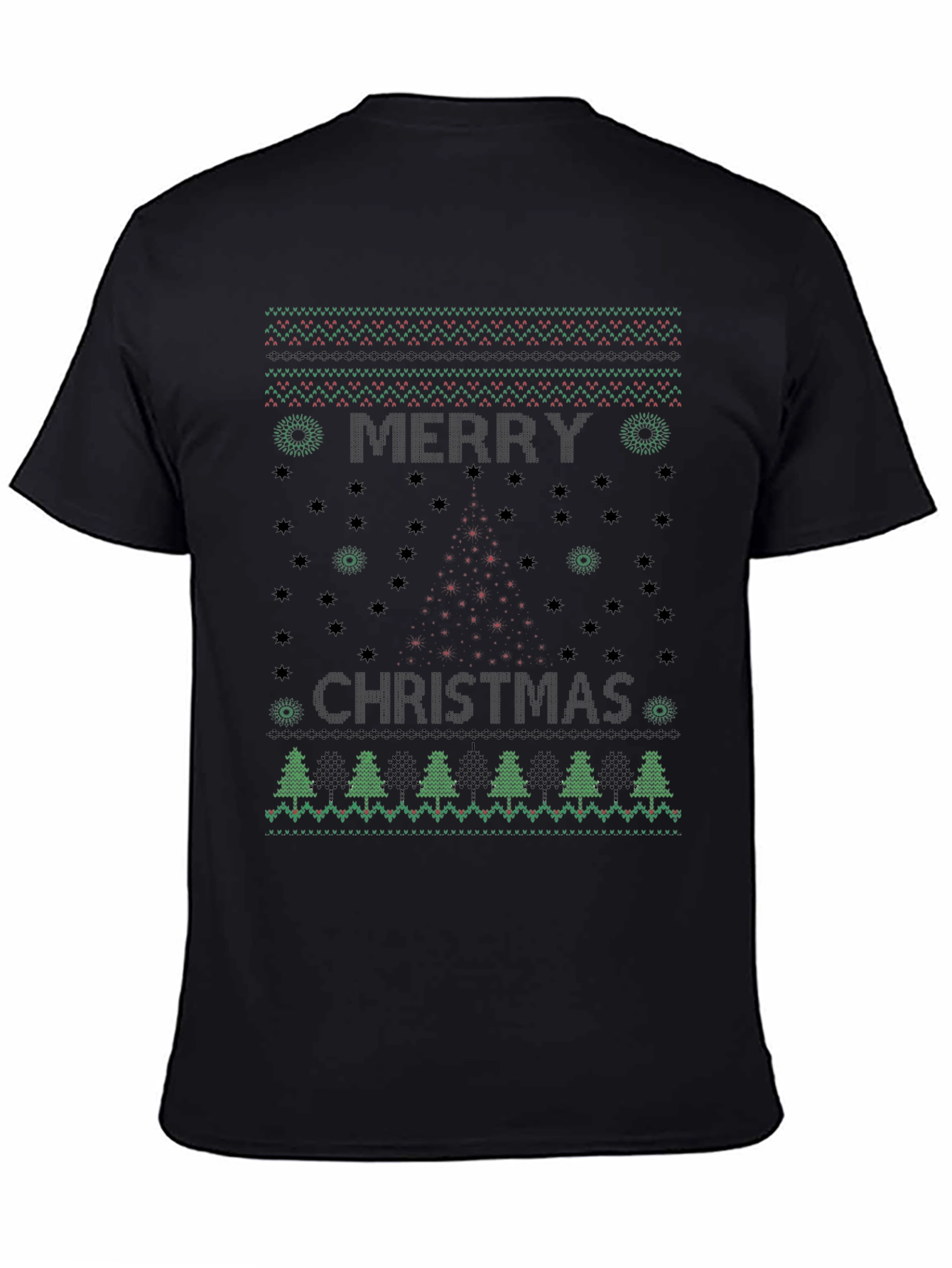 Merry Christmas Holiday Knit Pattern T-Shirt