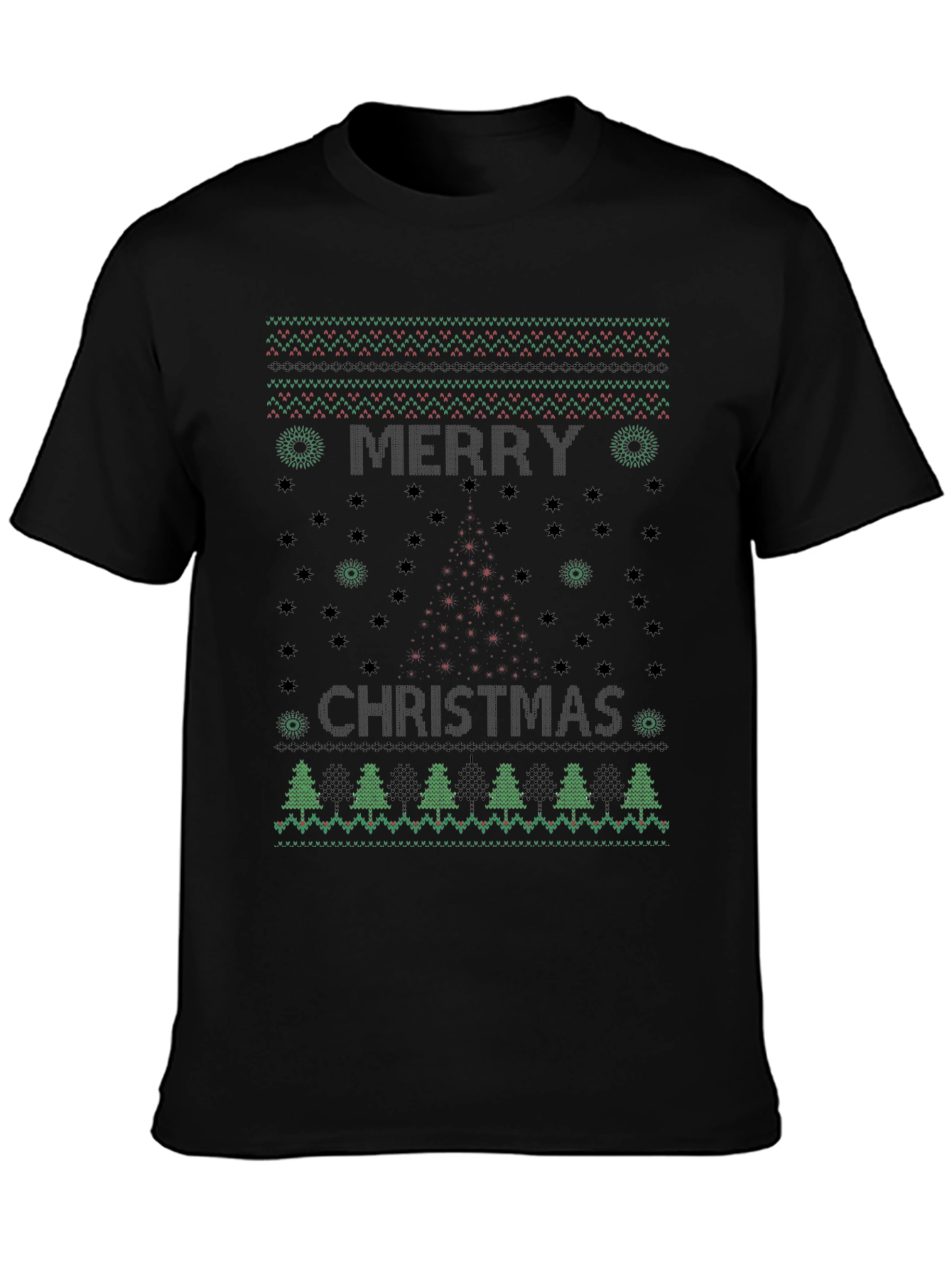Merry Christmas Holiday Knit Pattern T-Shirt