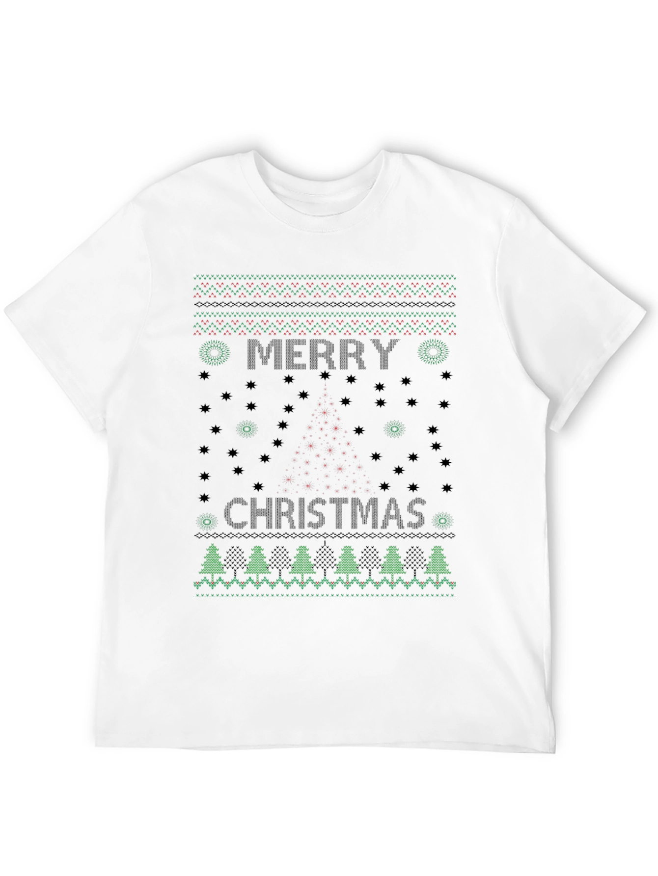 Merry Christmas Holiday Knit Pattern T-Shirt