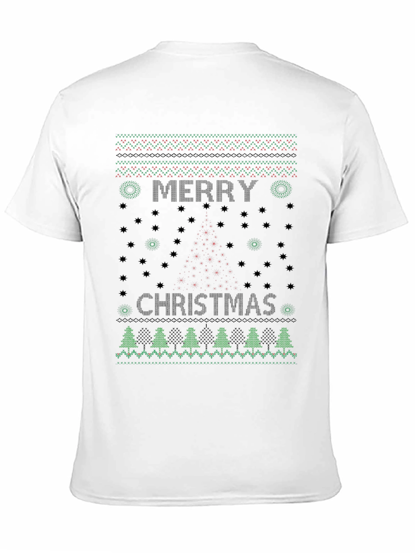 Merry Christmas Holiday Knit Pattern T-Shirt