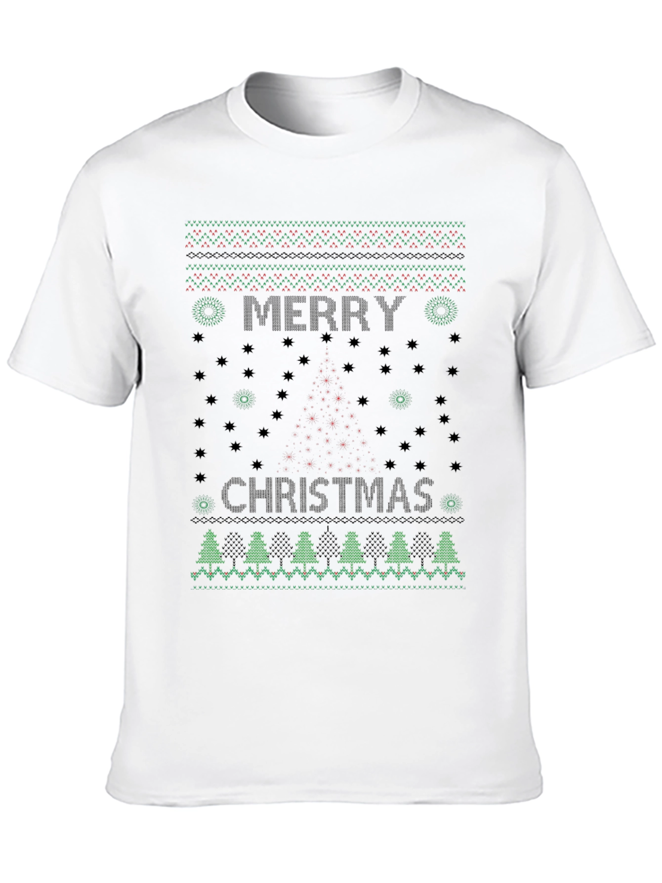 Merry Christmas Holiday Knit Pattern T-Shirt