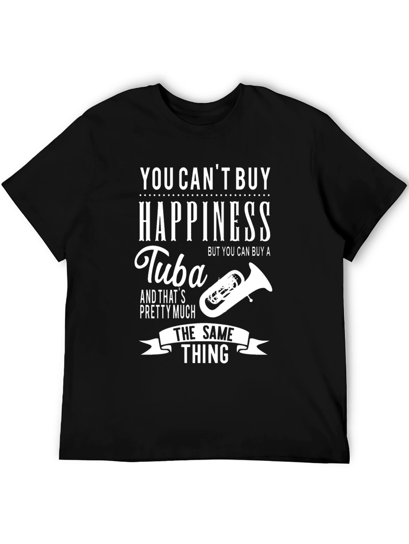 Tuba Happiness Funny Graphic Tee