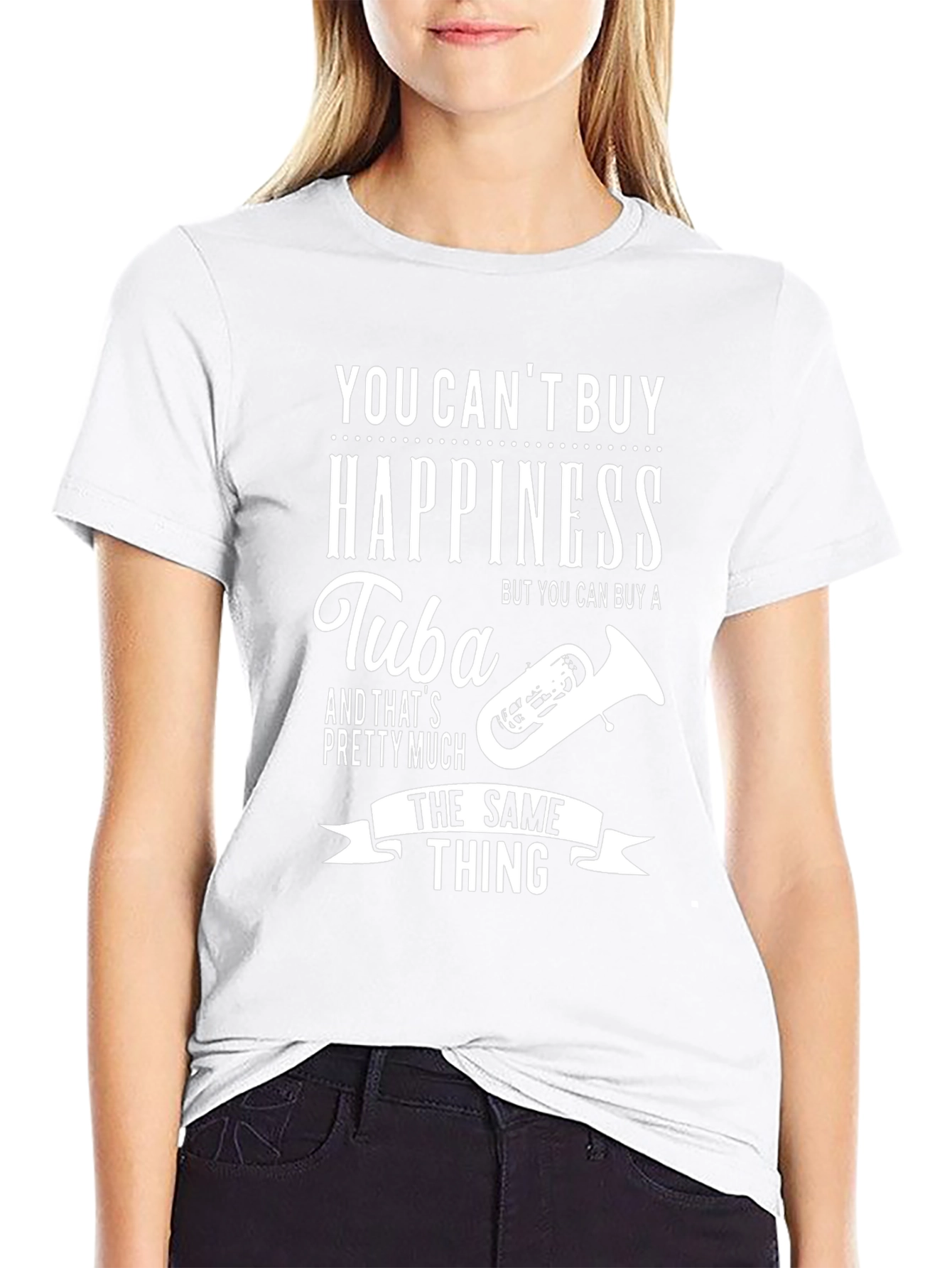 Tuba Happiness Funny Graphic Tee