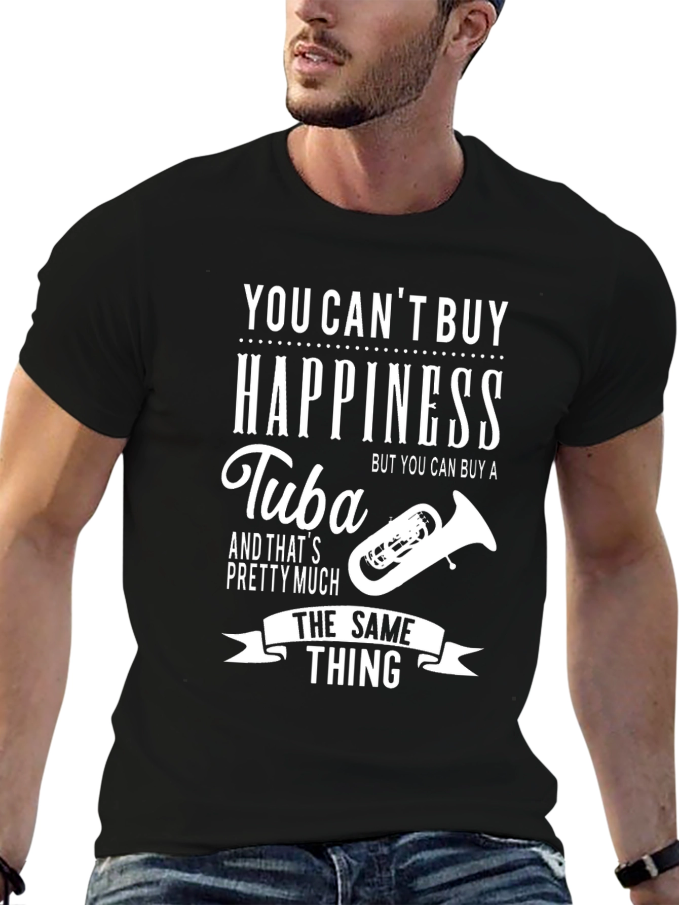 Tuba Happiness Funny Graphic Tee