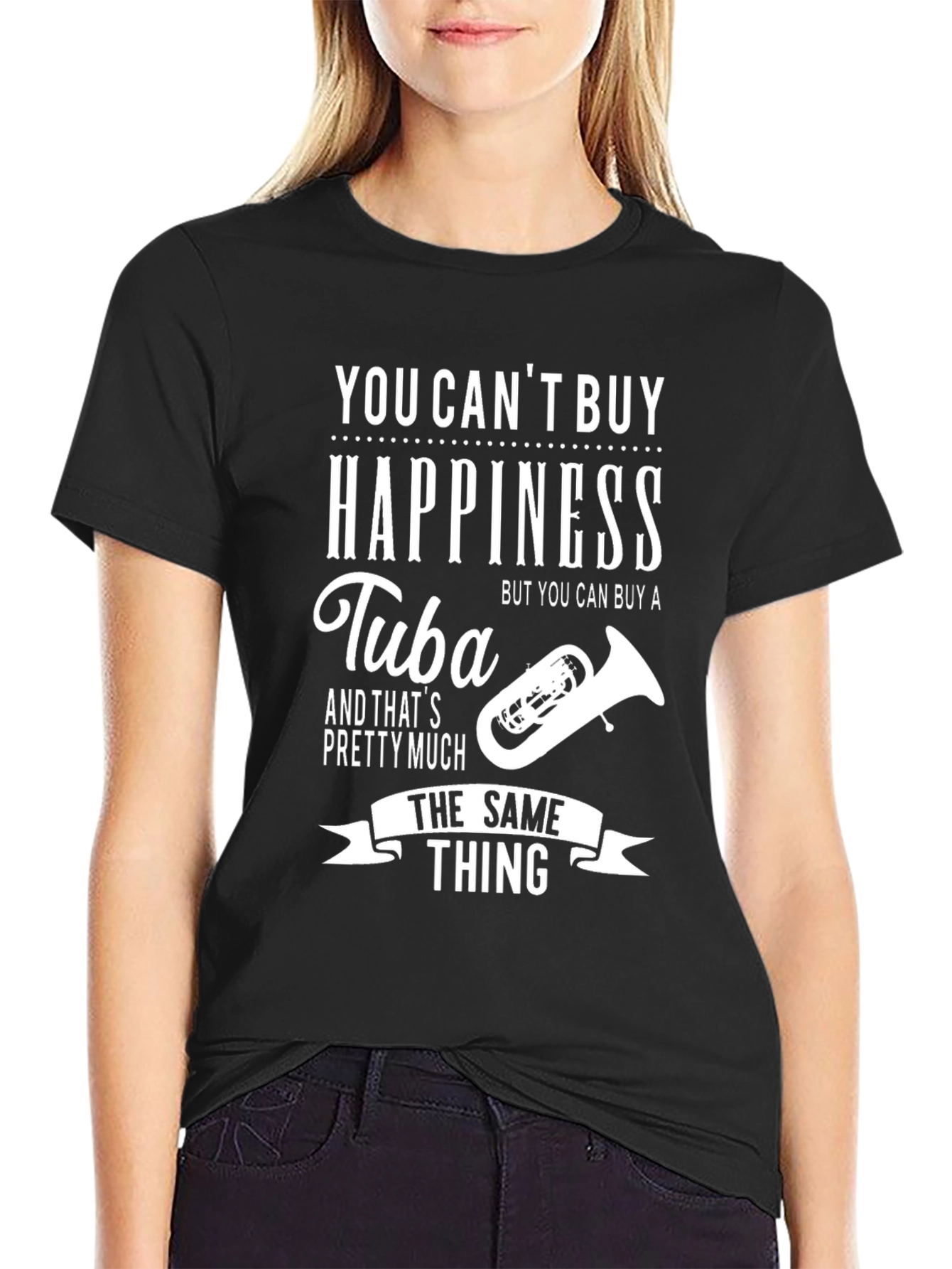 Tuba Happiness Funny Graphic Tee