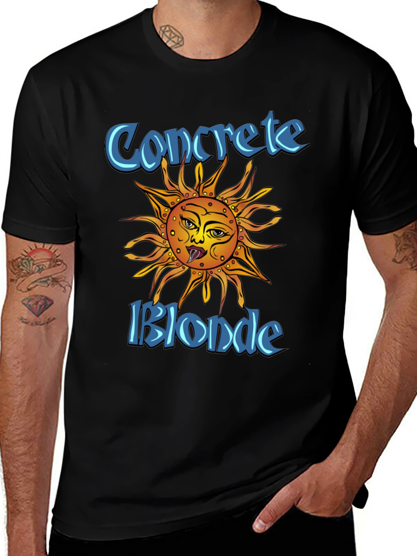 Concrete Blonde Sun Graphic Black T-Shirt