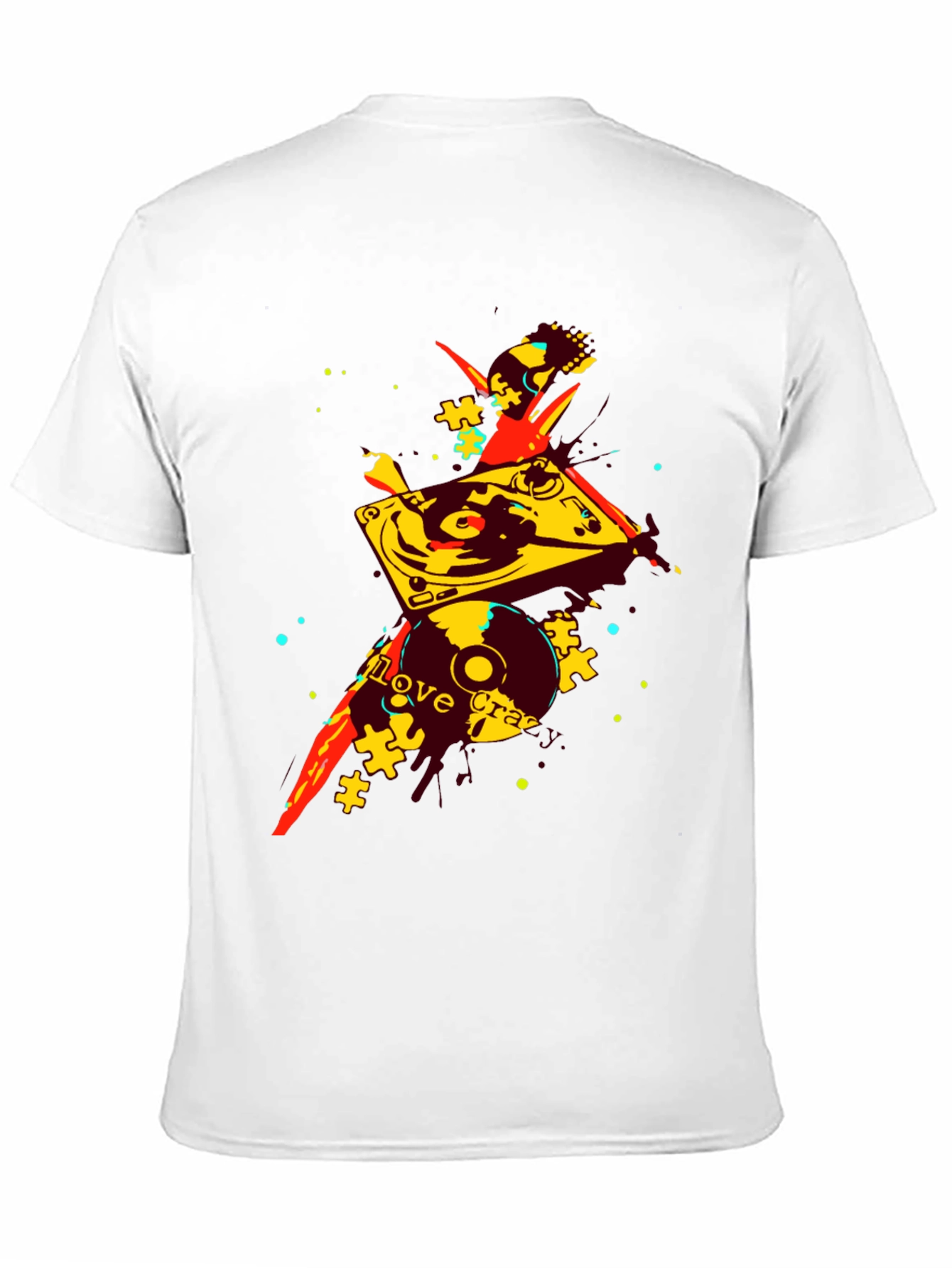 Abstract DJ Turntable Graphic T-Shirt