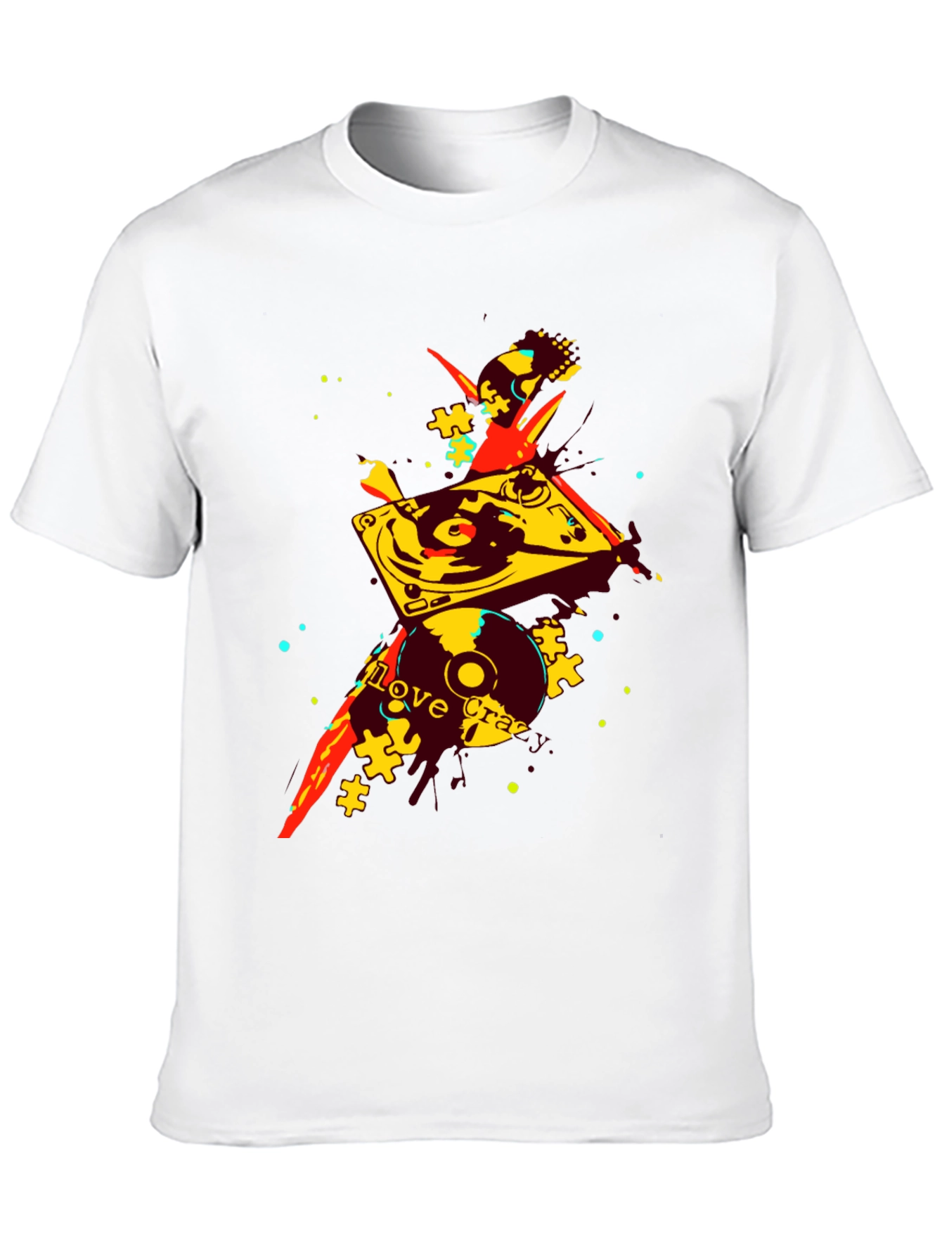 Abstract DJ Turntable Graphic T-Shirt