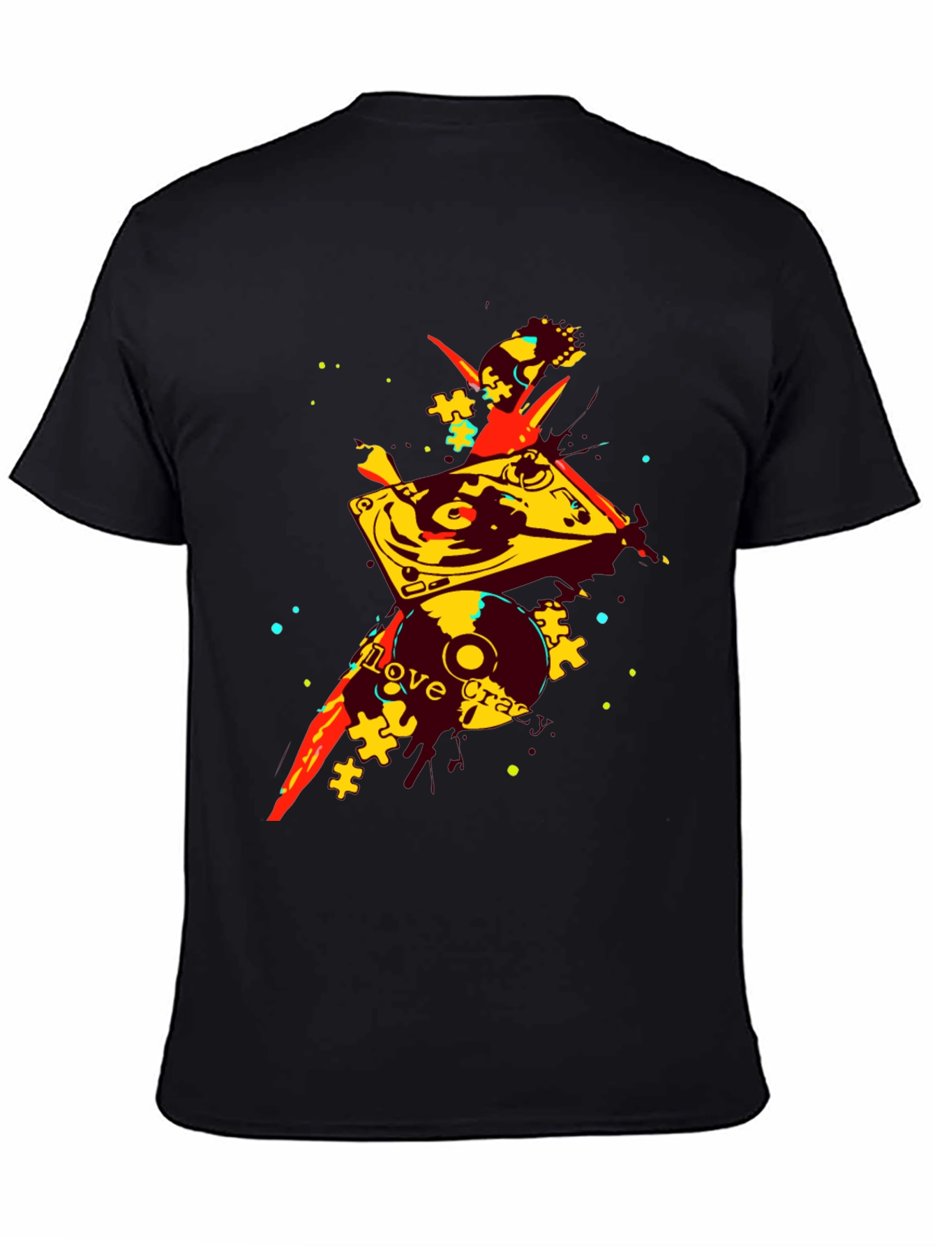 Abstract DJ Turntable Graphic T-Shirt