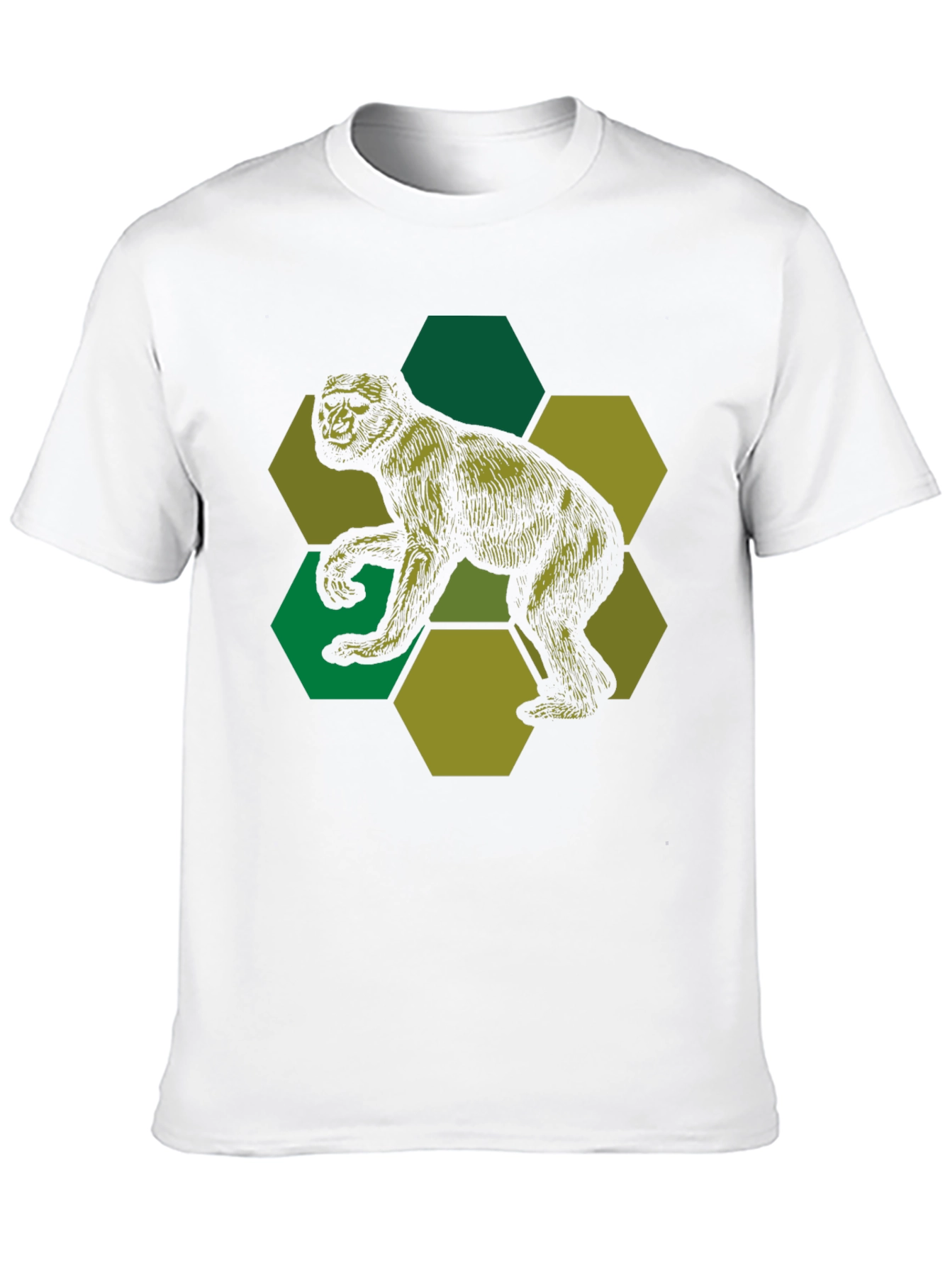 Geometric Gorilla Graphic Print Black T-Shirt