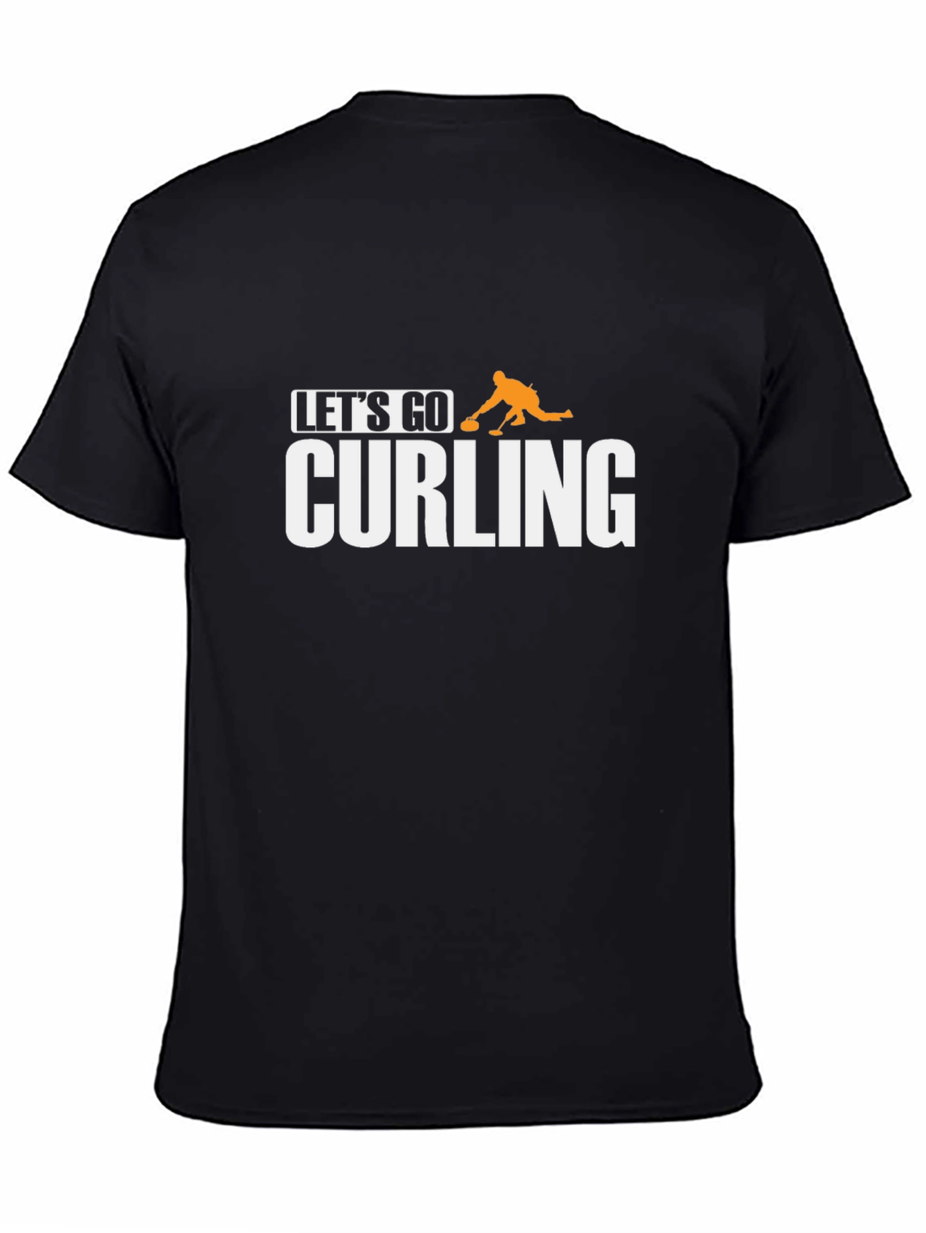 Lets Go Curling T-Shirt - Black Cotton Tee