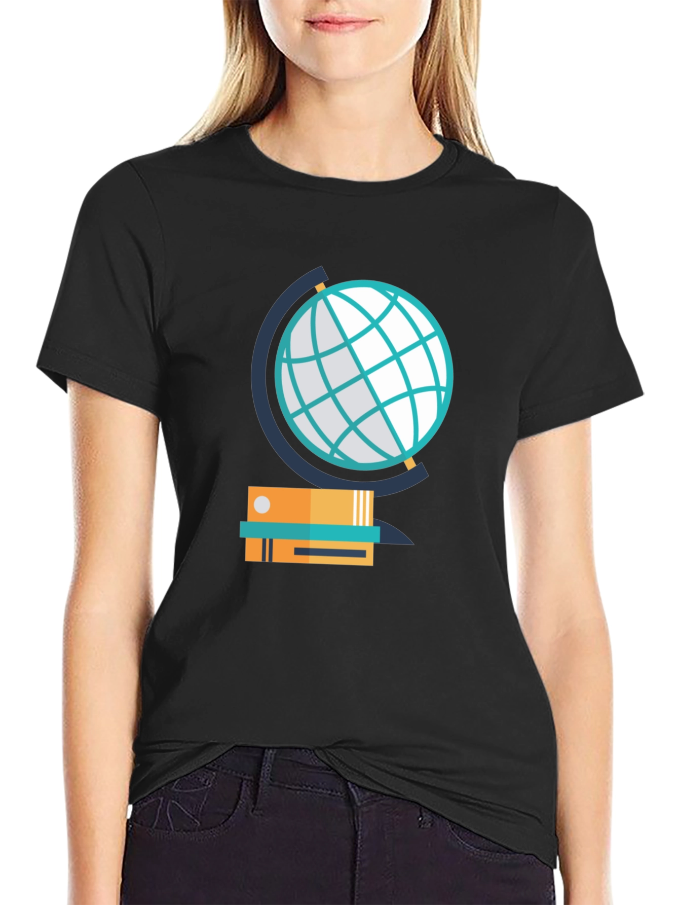 Globe & Books Graphic Tee - Study in Style!