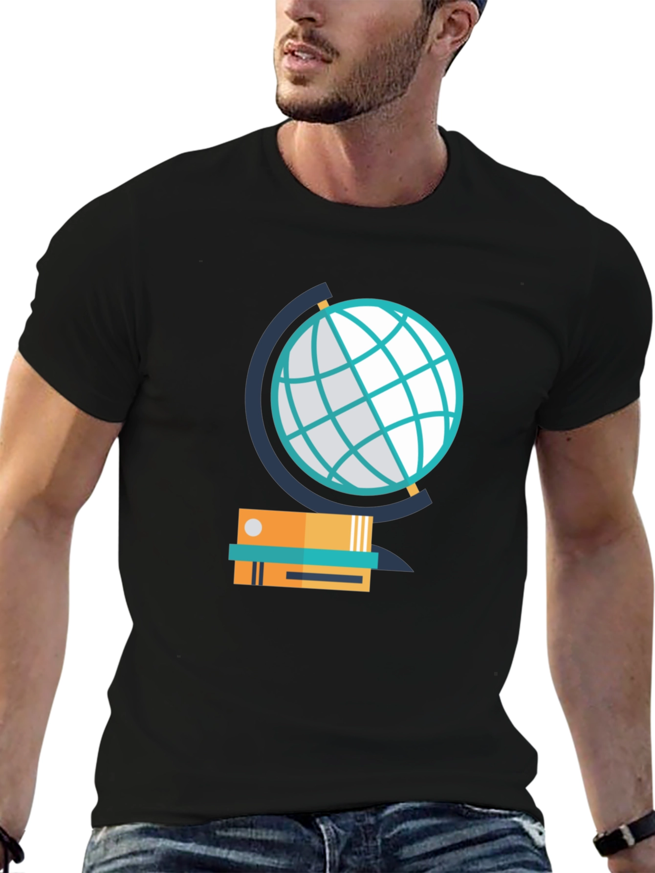 Globe & Books Graphic Tee - Study in Style!