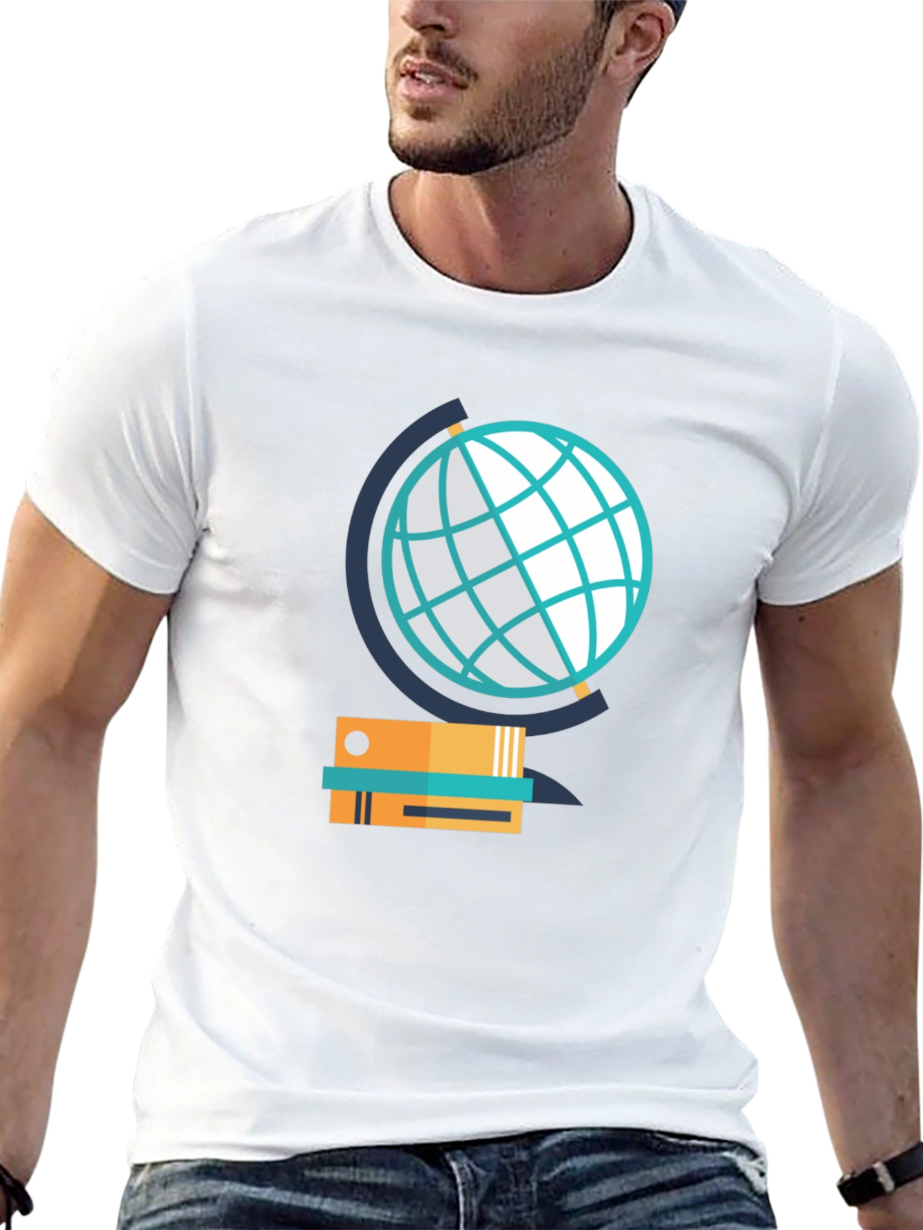 Globe & Books Graphic Tee - Study in Style!