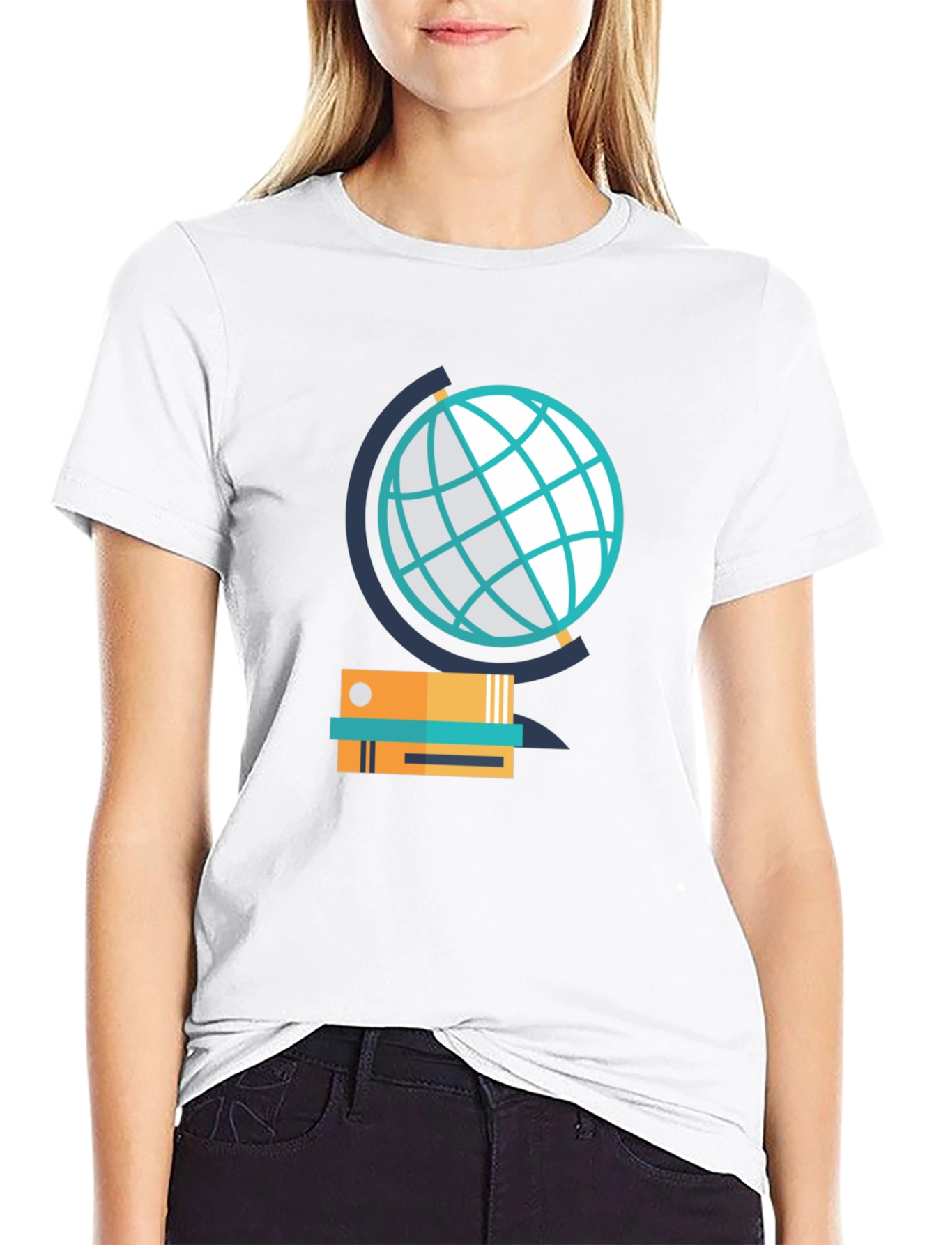 Globe & Books Graphic Tee - Study in Style!