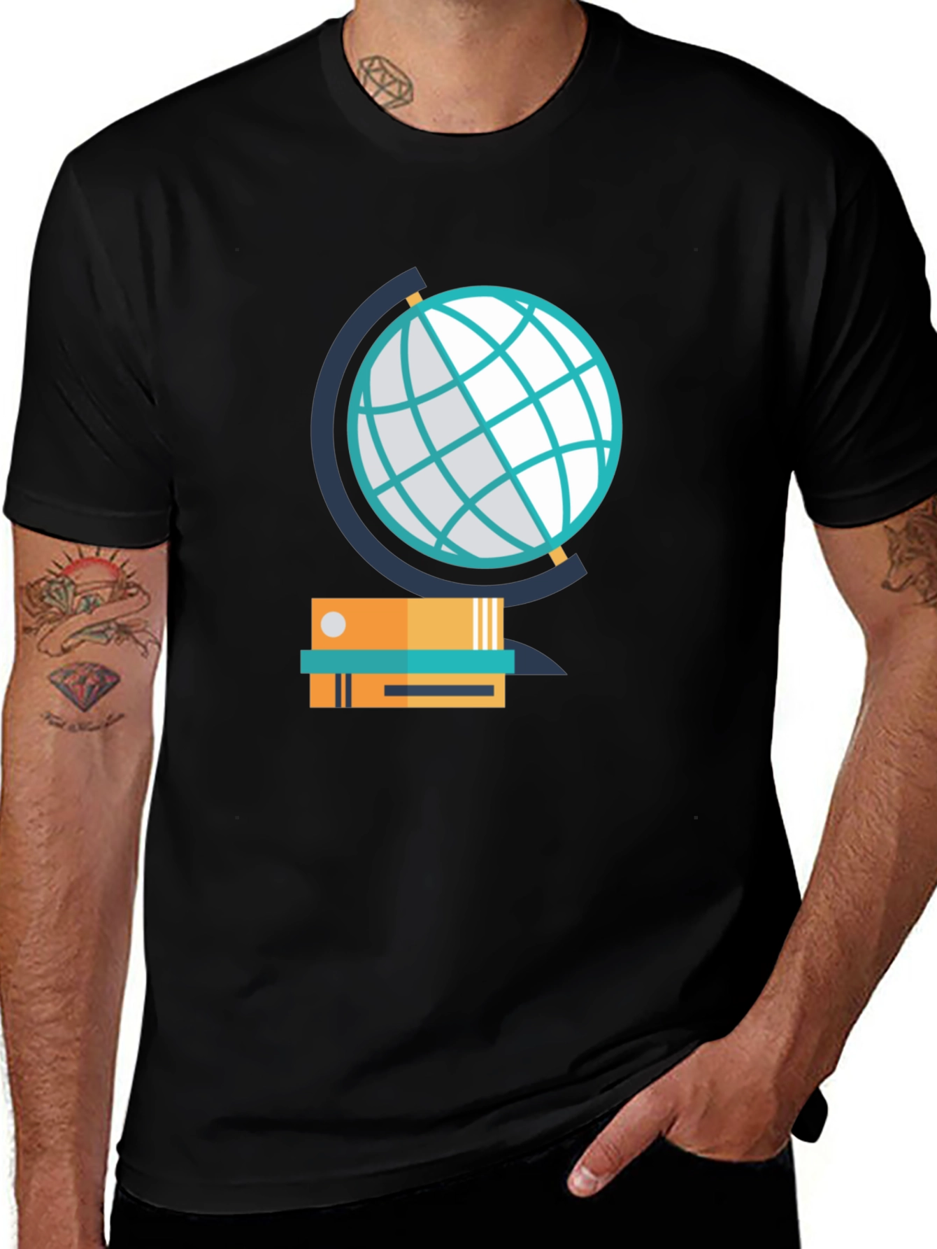 Globe & Books Graphic Tee - Study in Style!