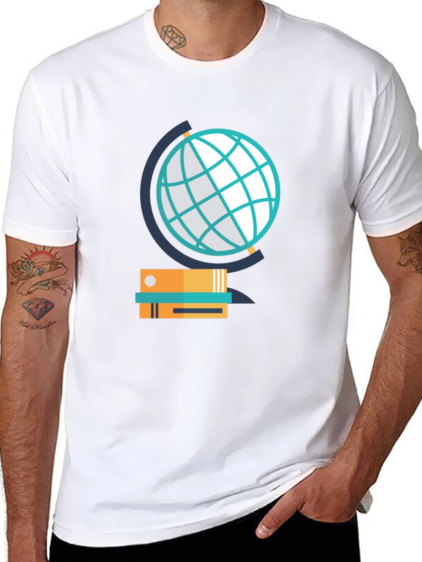 Globe & Books Graphic Tee - Study in Style!