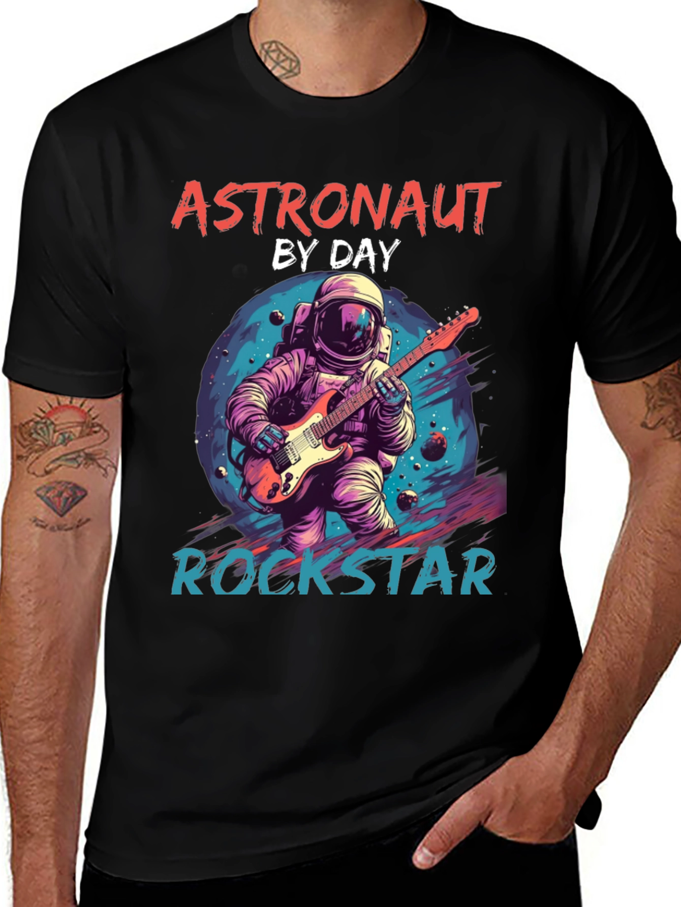 Astronaut Rockstar Graphic T-Shirt