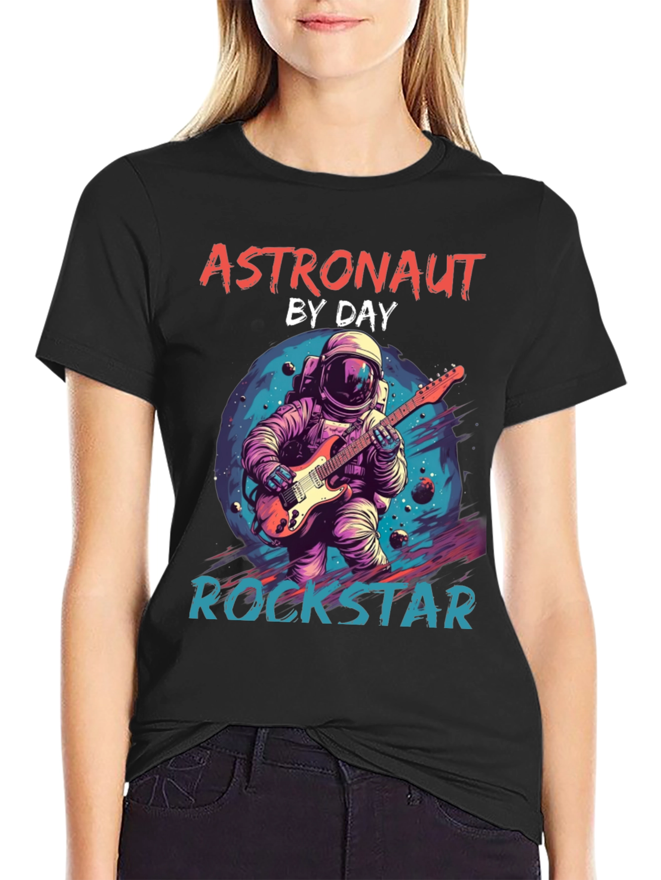Astronaut Rockstar Graphic T-Shirt