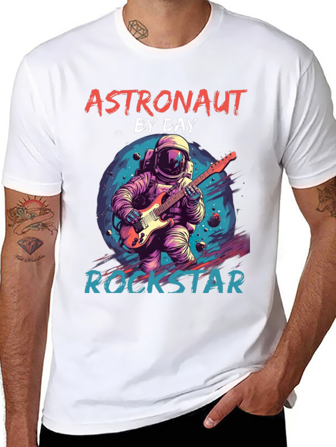 Astronaut Rockstar Graphic T-Shirt
