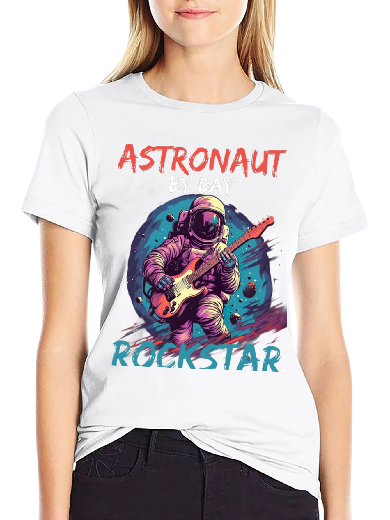 Astronaut Rockstar Graphic T-Shirt