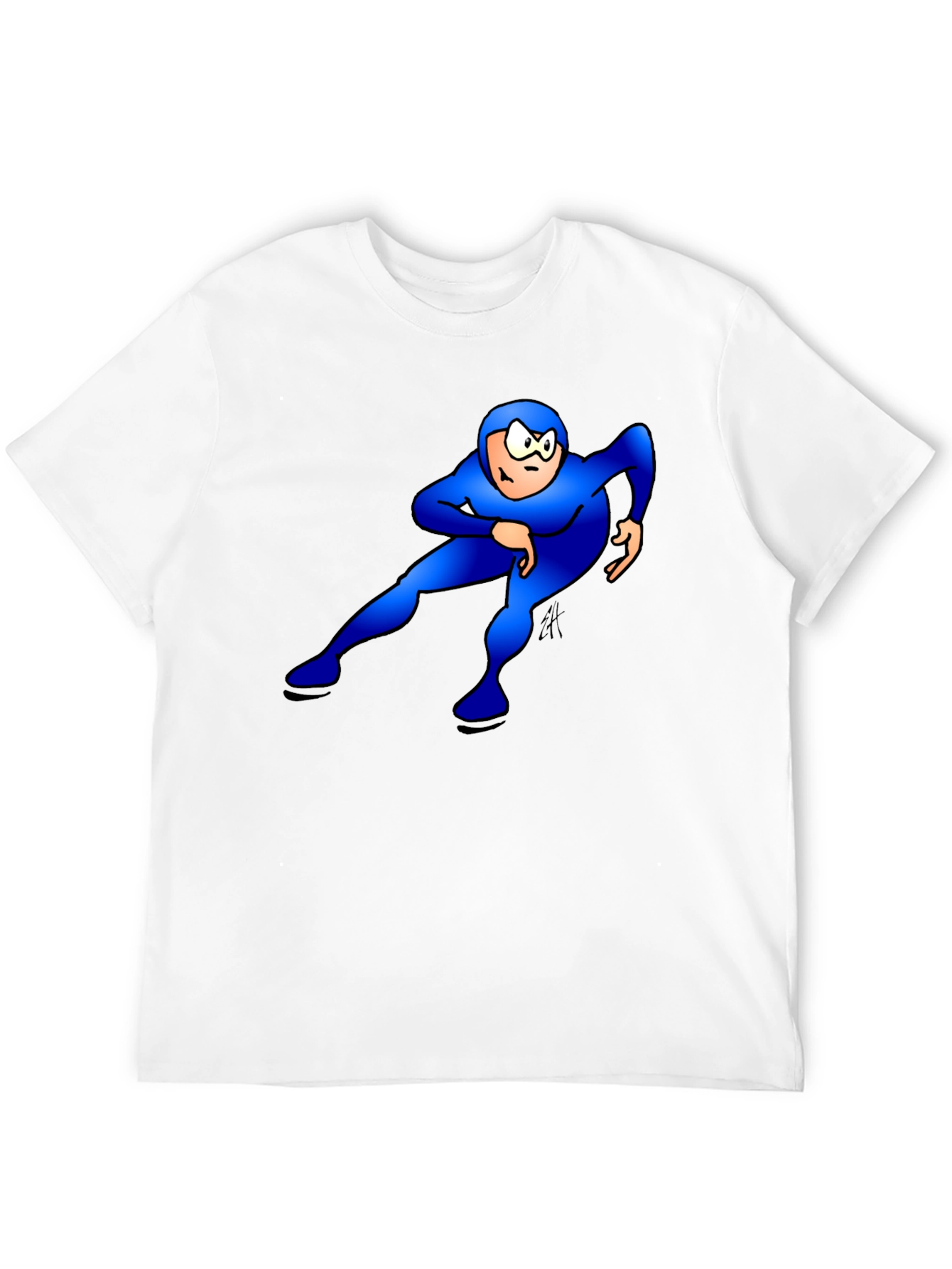 Blue Superhero Black T-Shirt: Stand Out Style