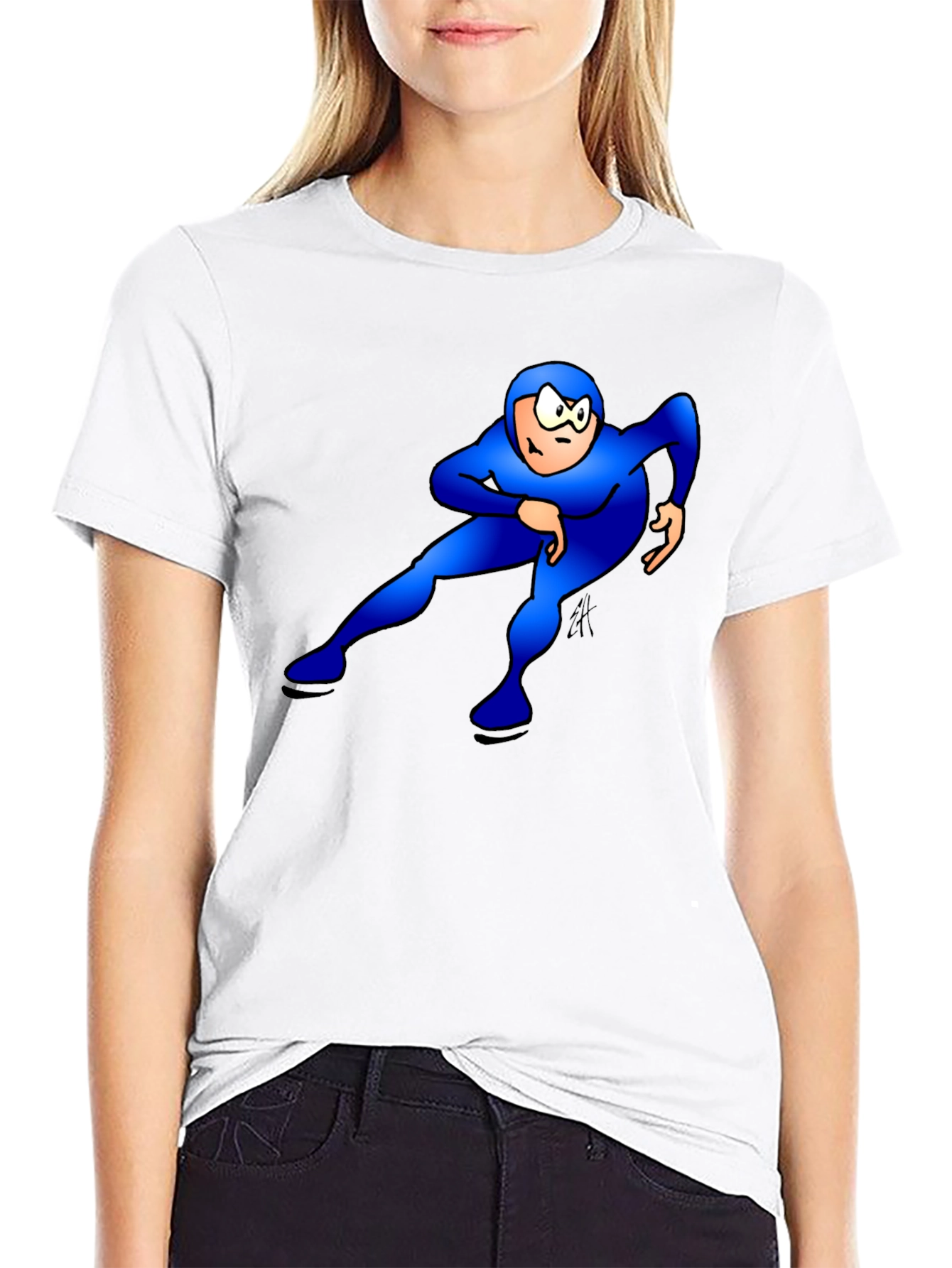 Blue Superhero Black T-Shirt: Stand Out Style