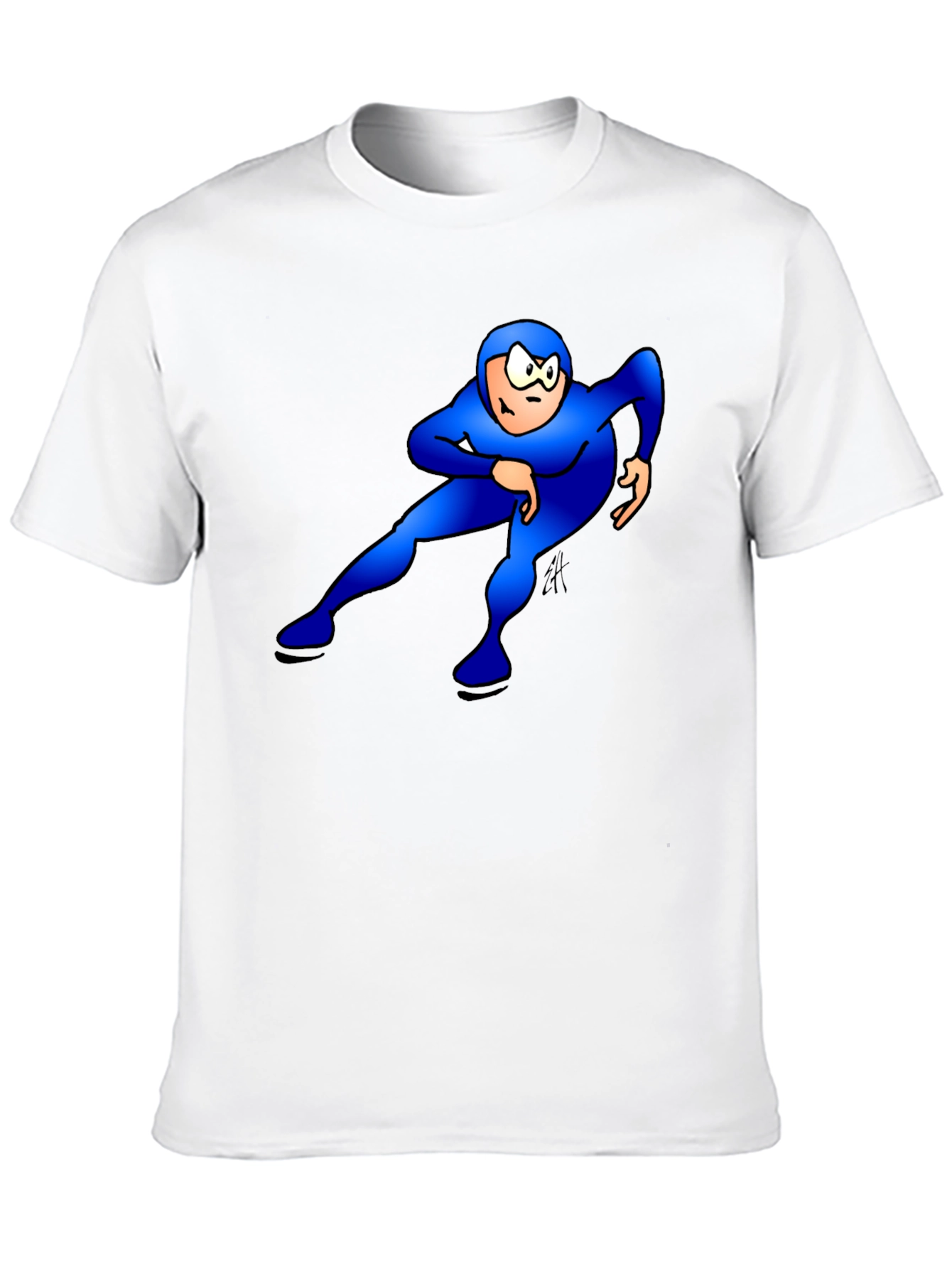 Blue Superhero Black T-Shirt: Stand Out Style