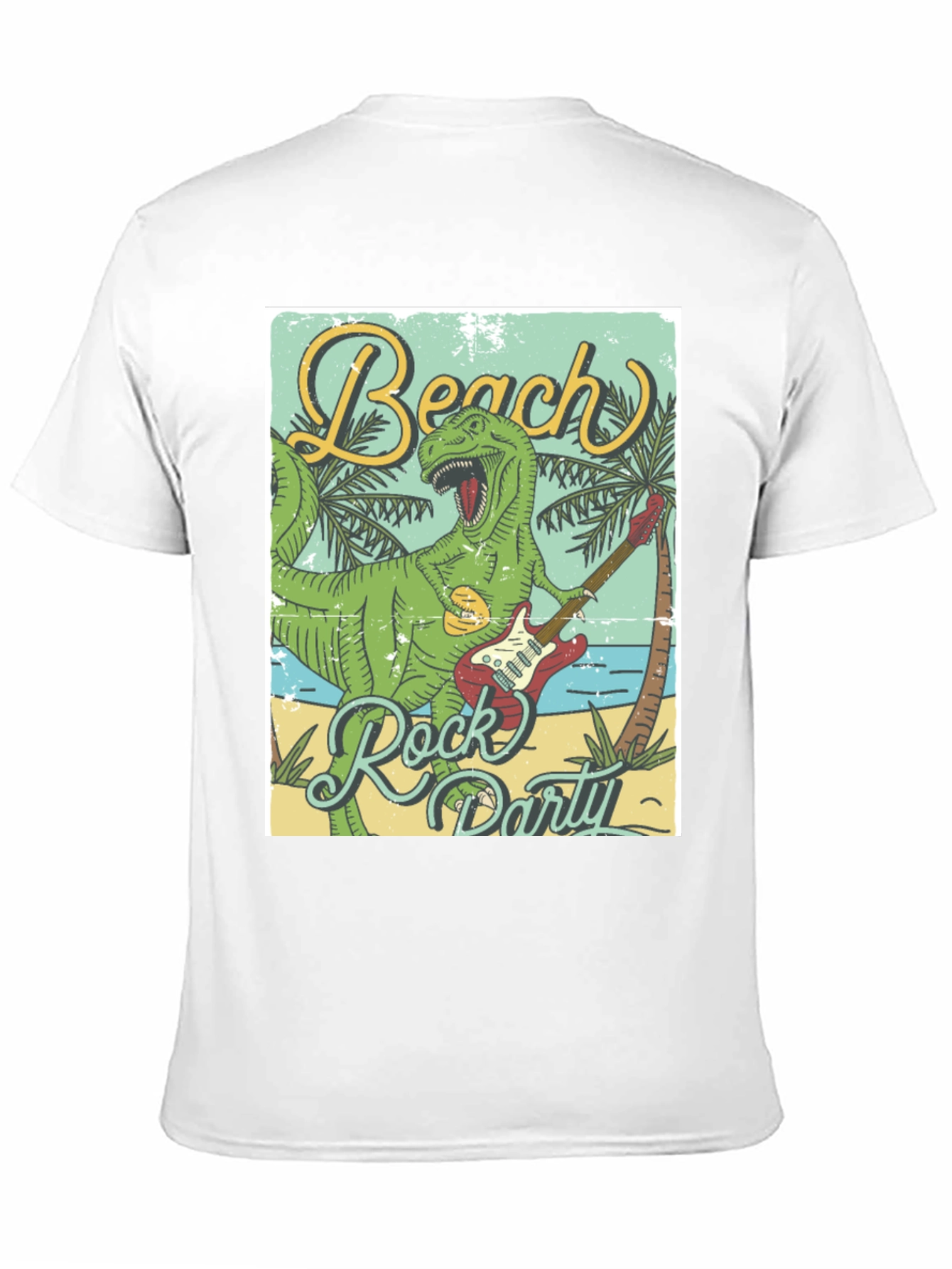 Beach Rock Party Dinosaur Graphic Tee