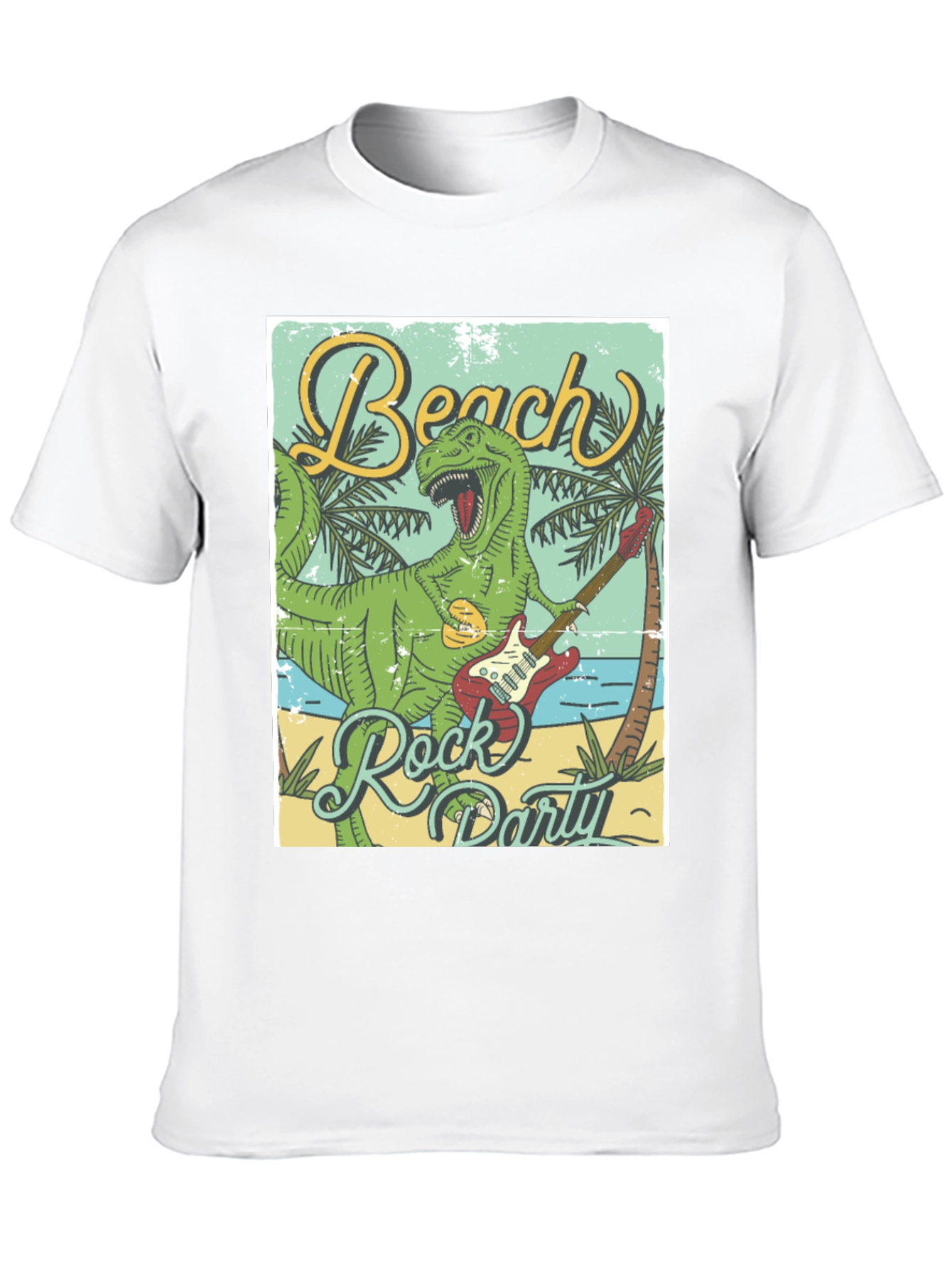 Beach Rock Party Dinosaur Graphic Tee