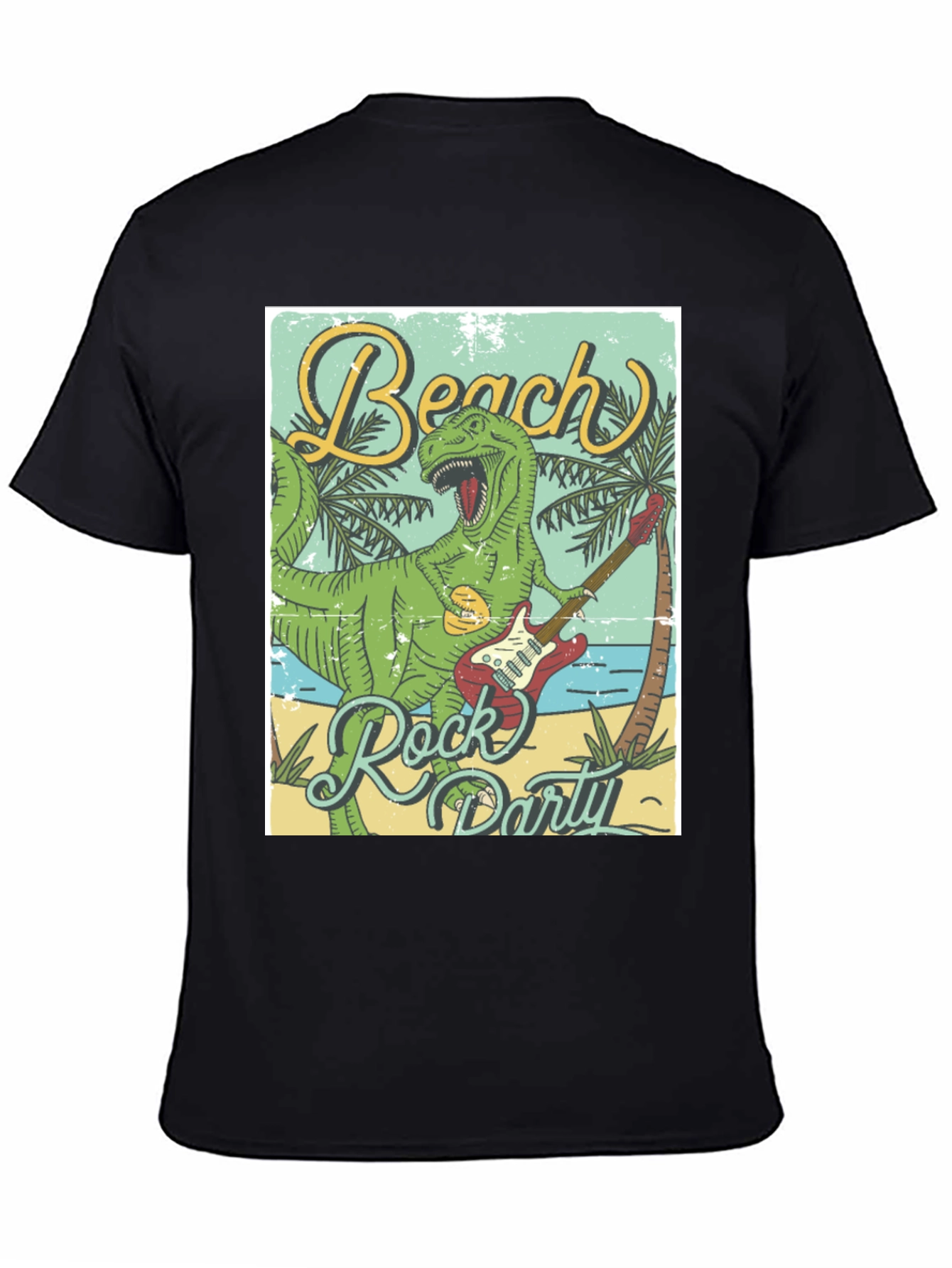 Beach Rock Party Dinosaur Graphic Tee