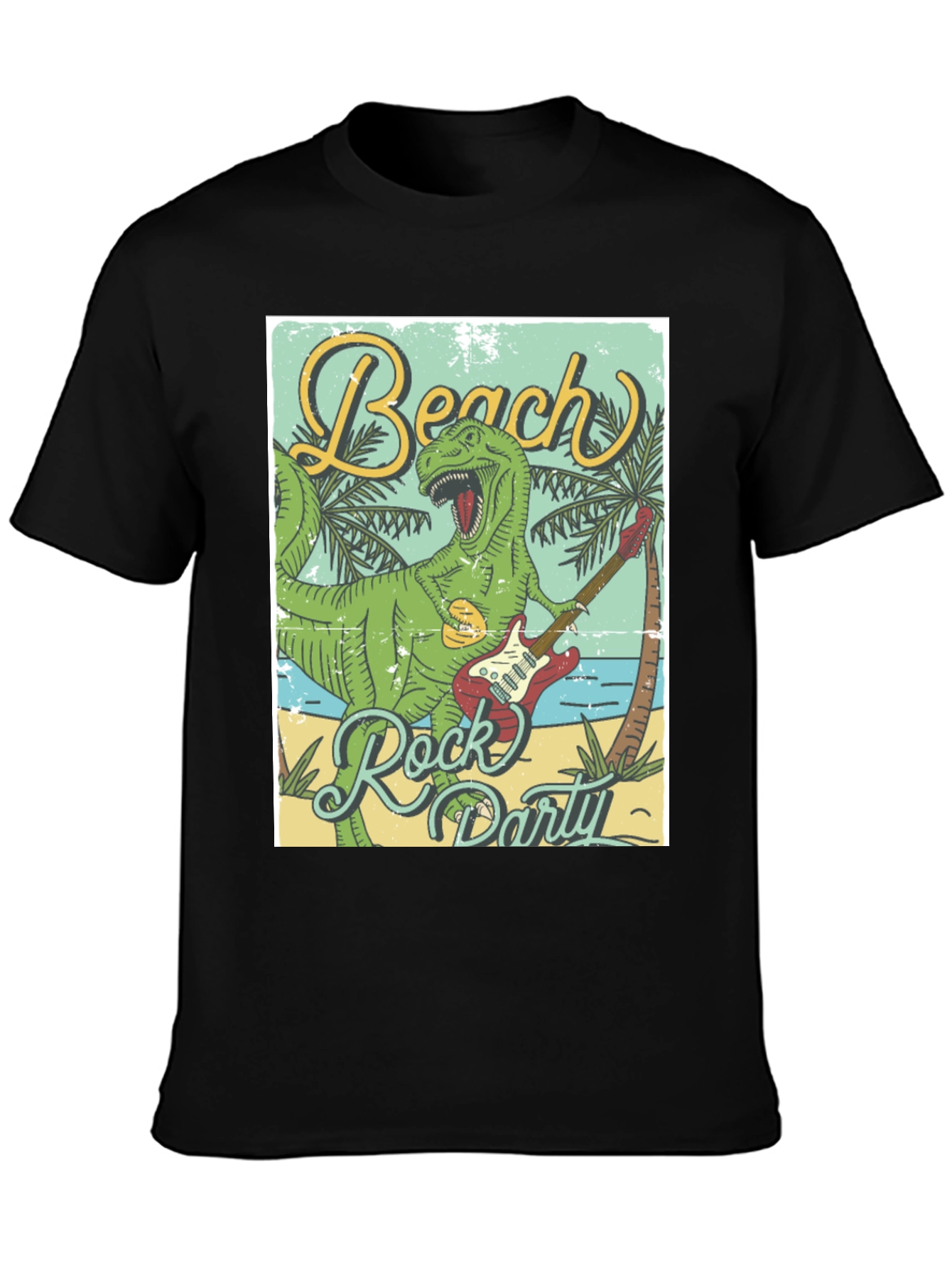 Beach Rock Party Dinosaur Graphic Tee