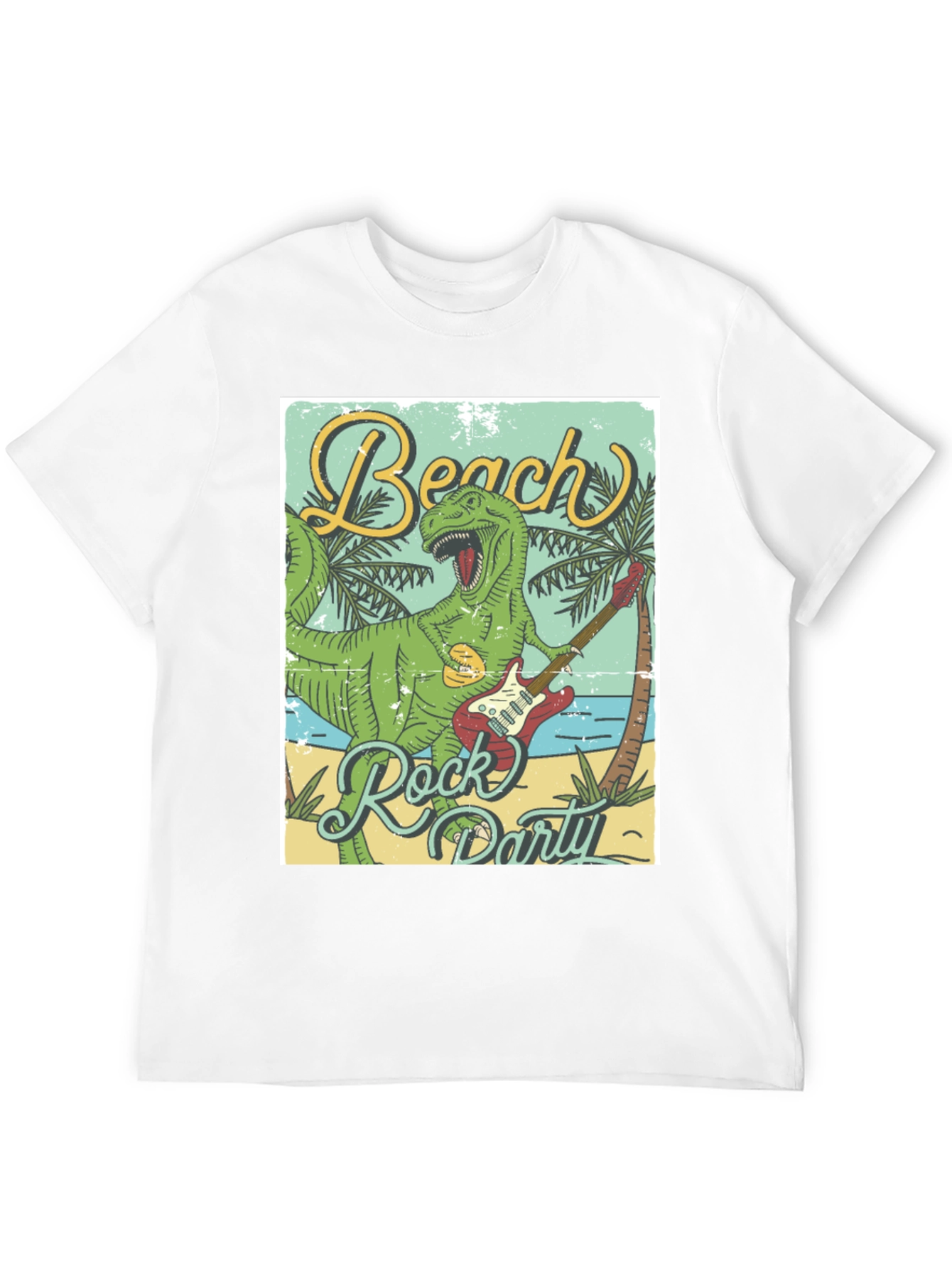 Beach Rock Party Dinosaur Graphic Tee