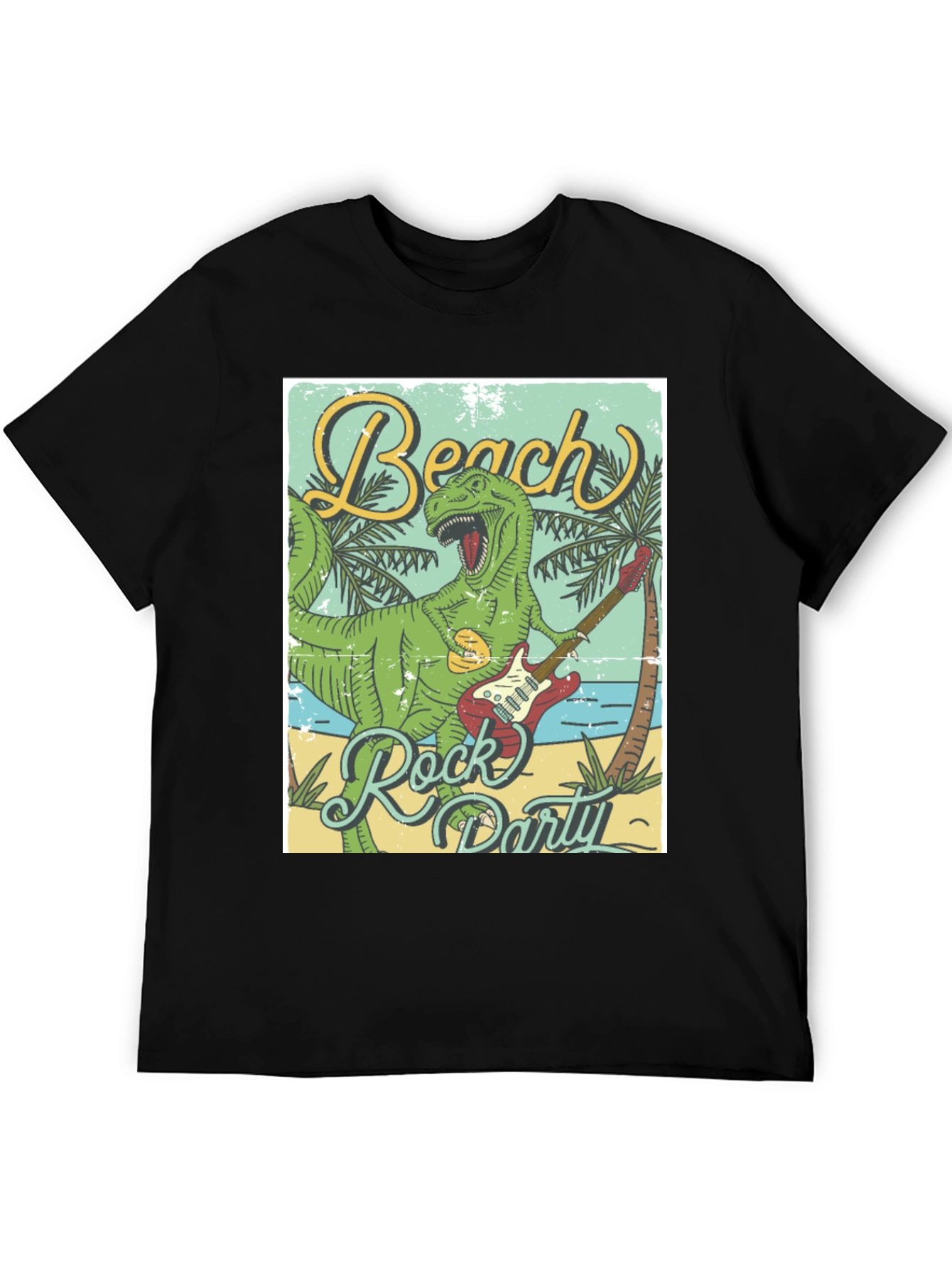 Beach Rock Party Dinosaur Graphic Tee