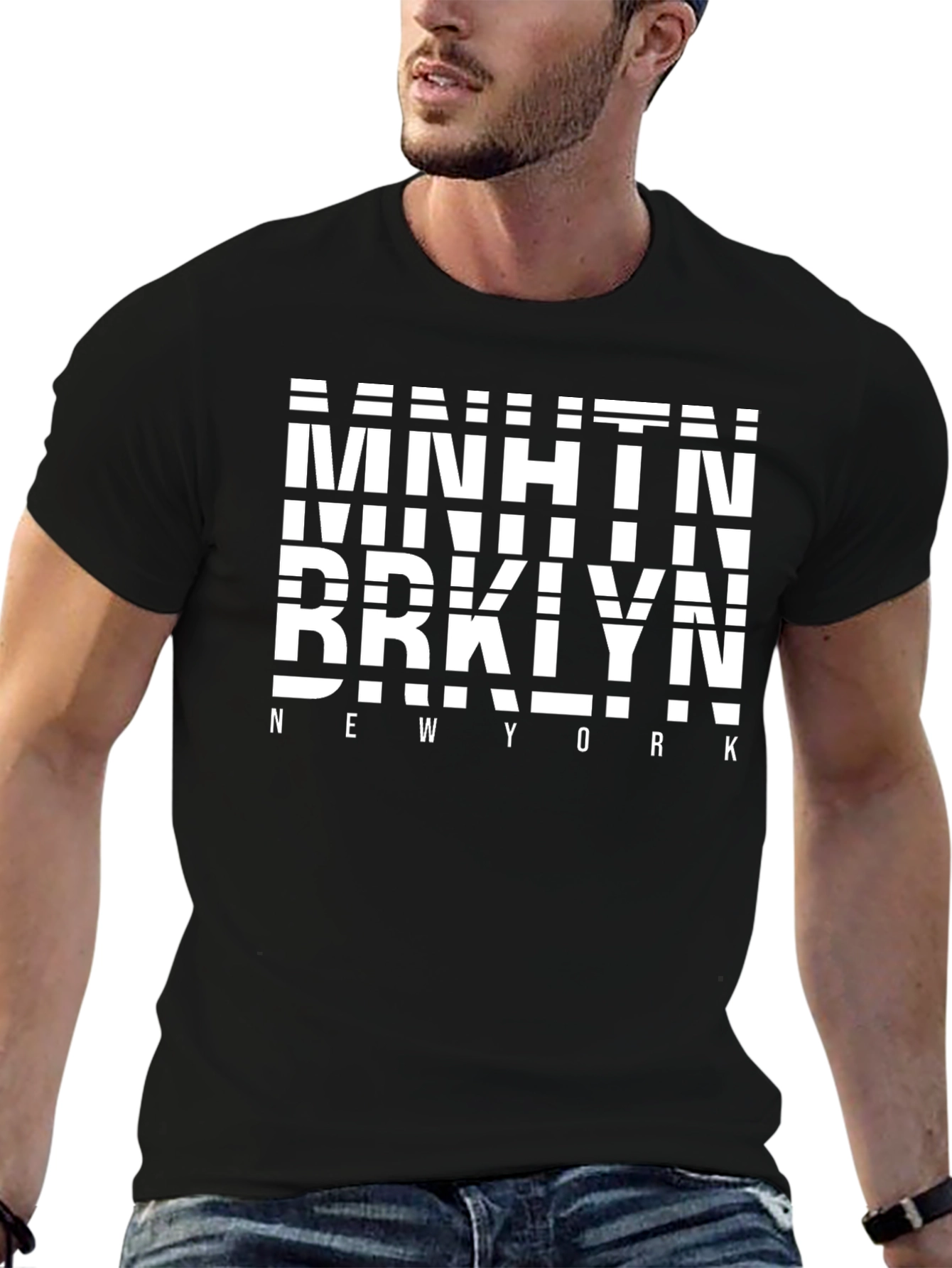 NYC Boroughs Black Graphic Tee - Manhattan Brooklyn
