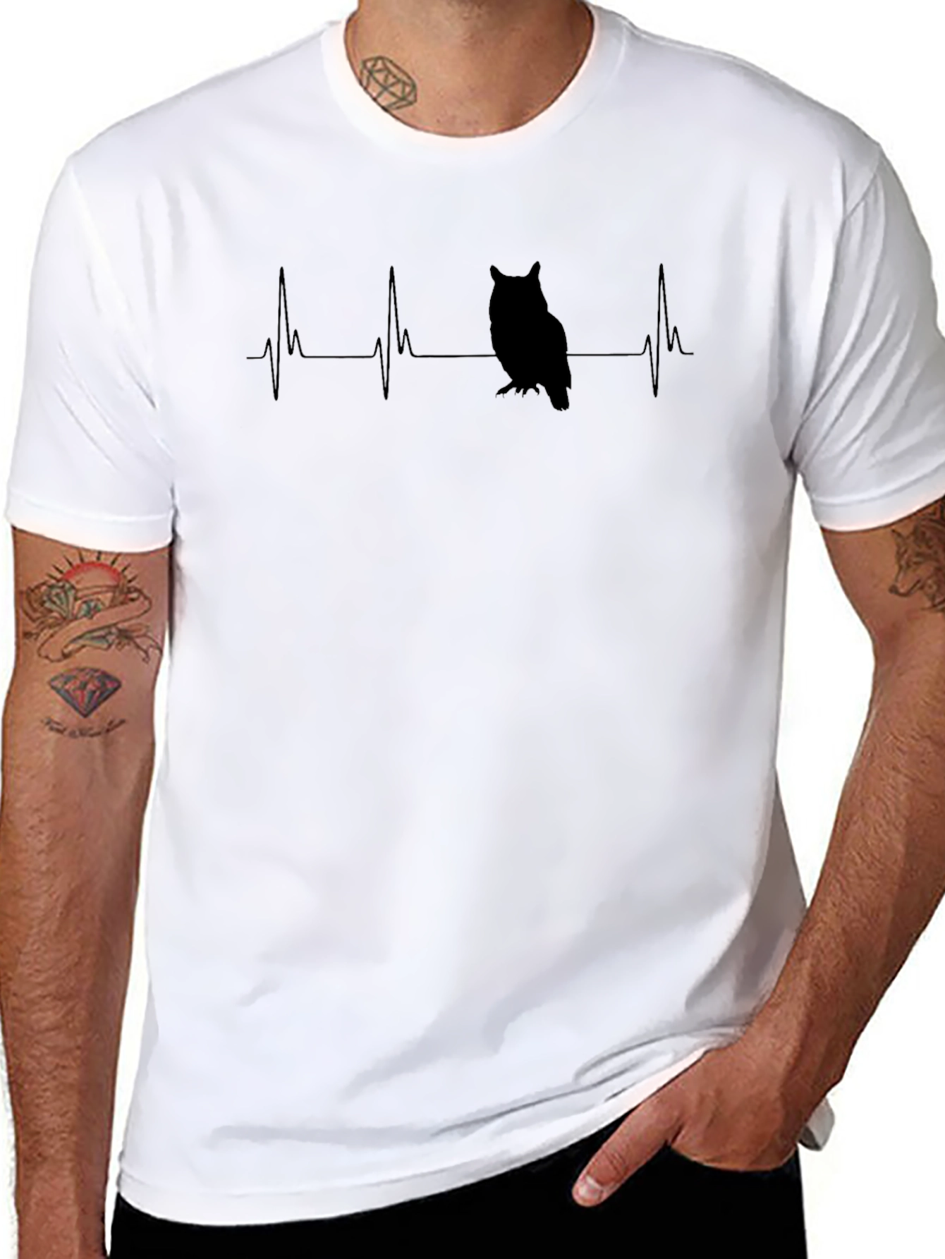 Owl Heartbeat T-Shirt - Nature Lover Tee