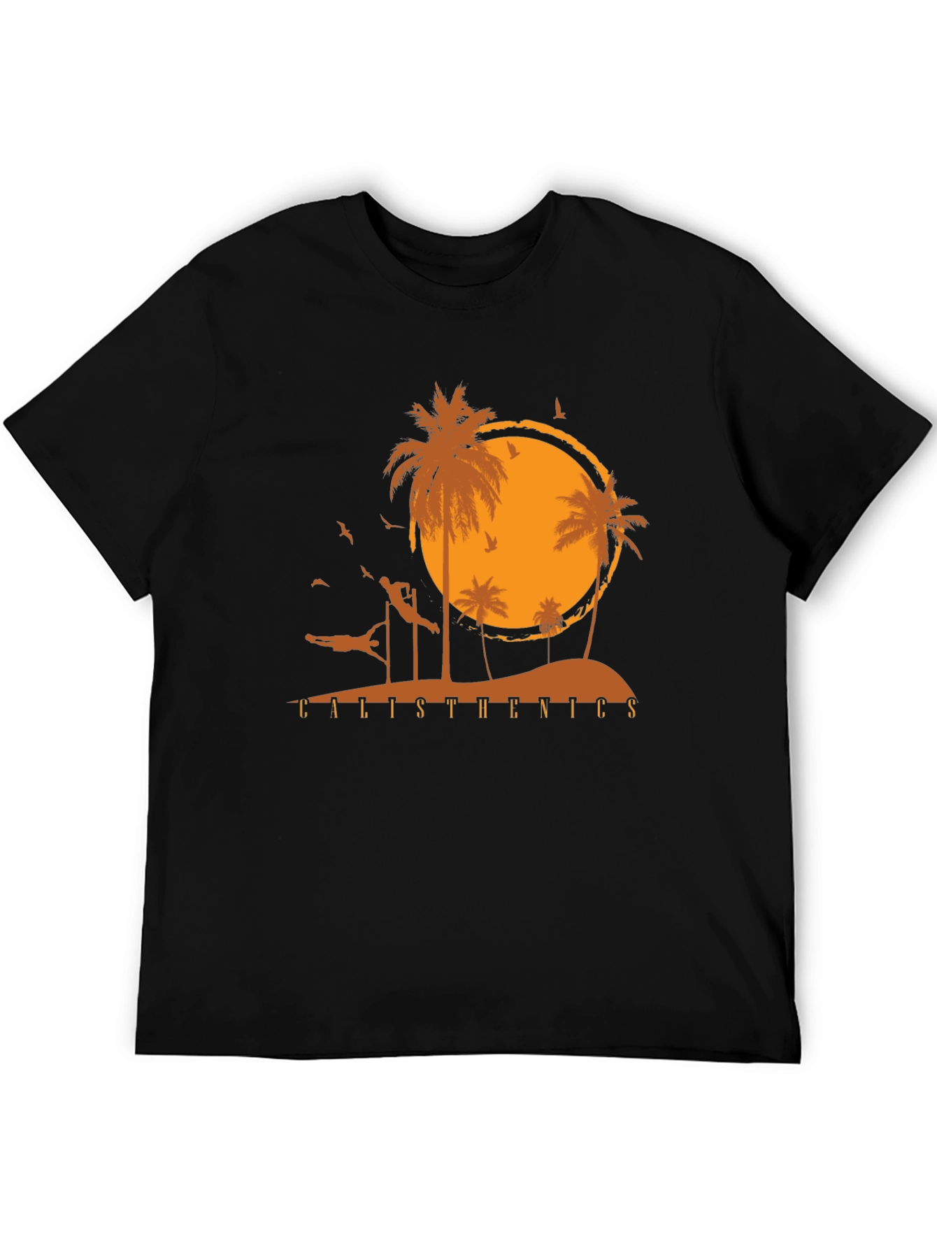 Calisthenics Beach Sunset Graphic T-Shirt