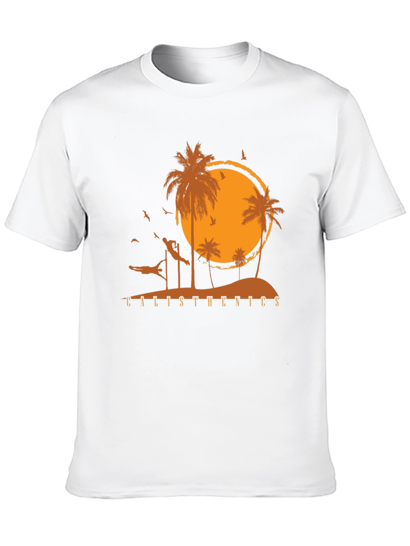 Calisthenics Beach Sunset Graphic T-Shirt