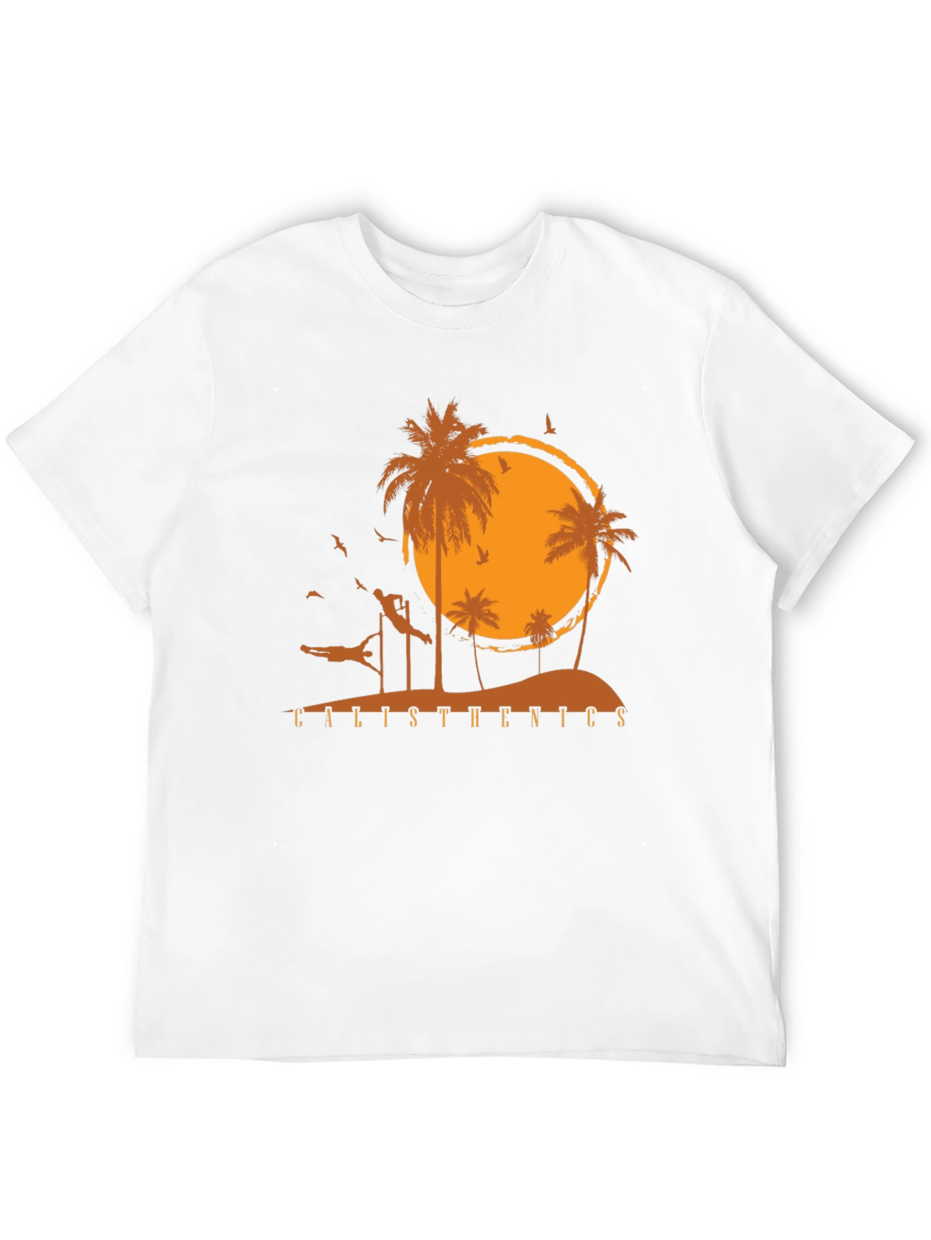 Calisthenics Beach Sunset Graphic T-Shirt
