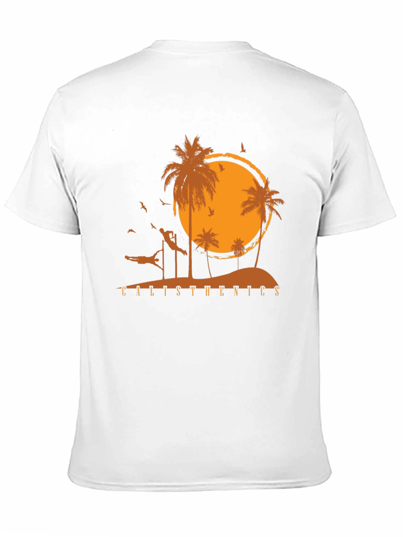 Calisthenics Beach Sunset Graphic T-Shirt