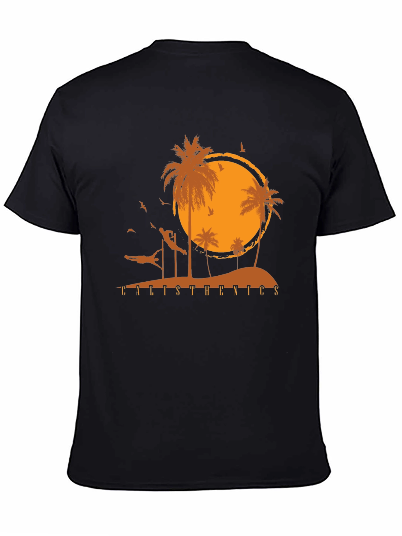 Calisthenics Beach Sunset Graphic T-Shirt