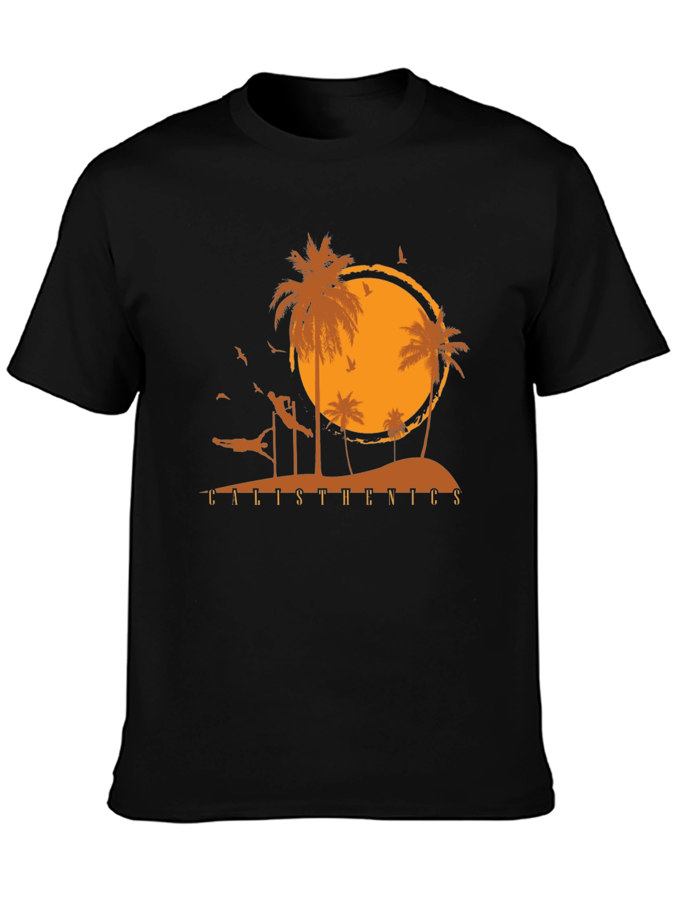 Calisthenics Beach Sunset Graphic T-Shirt