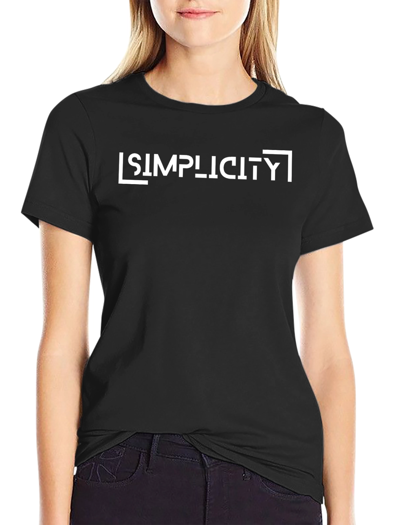 Simplicity Graphic Print Black T-Shirt