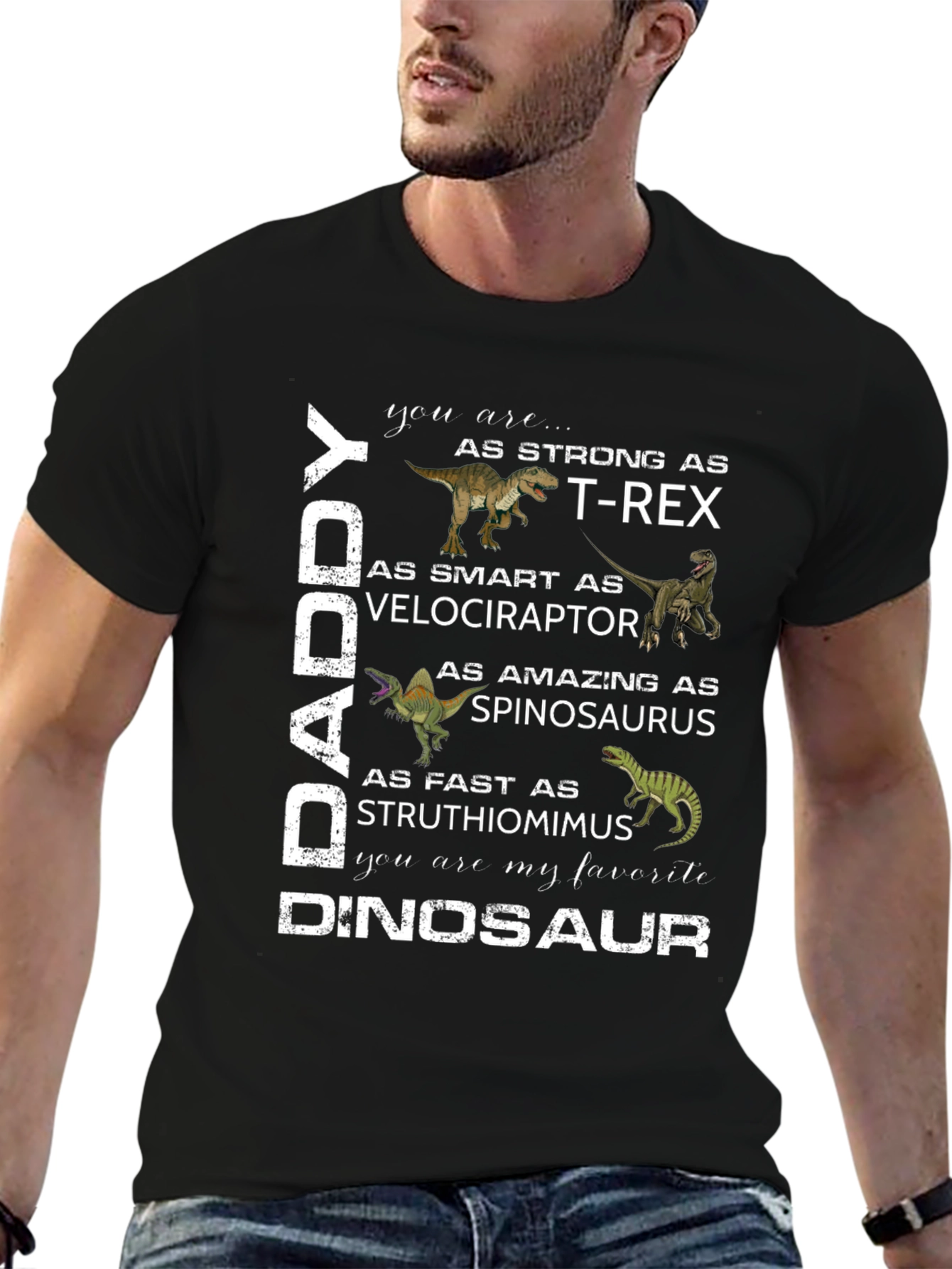 DADDY Dinosaur Graphic T-Shirt Fathers Day Gift
