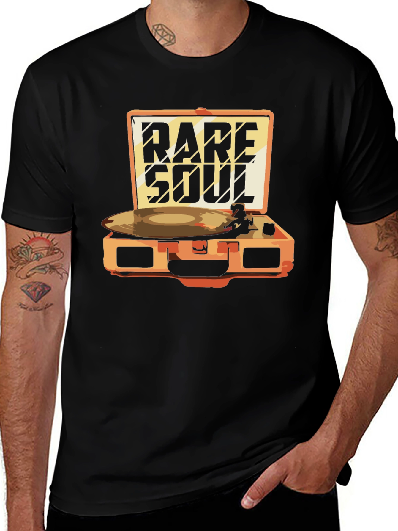 Rare Soul Turntable Graphic Tee - Music Lovers Shirt
