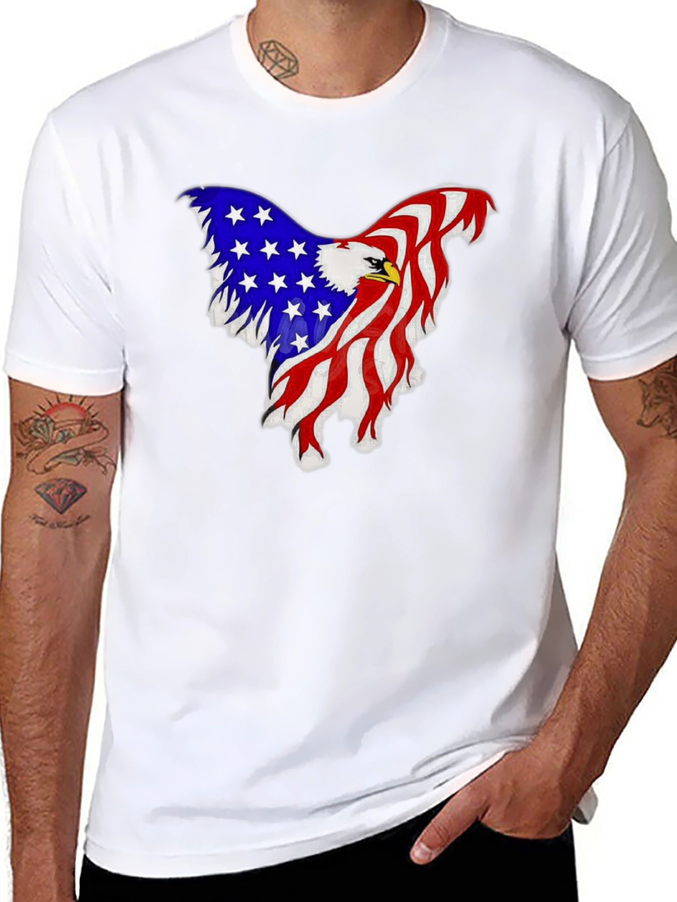 American Eagle Flag Graphic Tee - Patriotic Mens Shirt