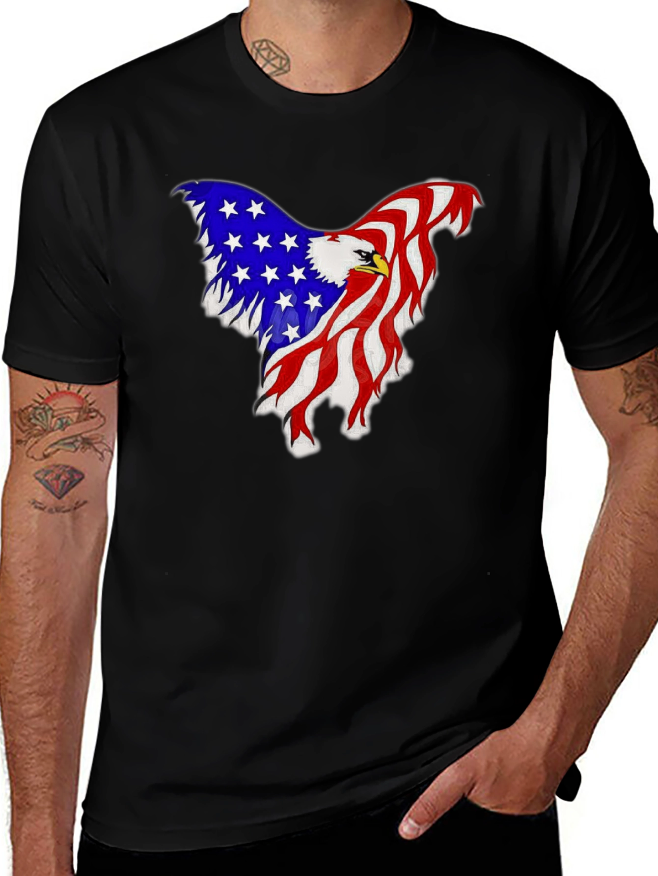 American Eagle Flag Graphic Tee - Patriotic Mens Shirt
