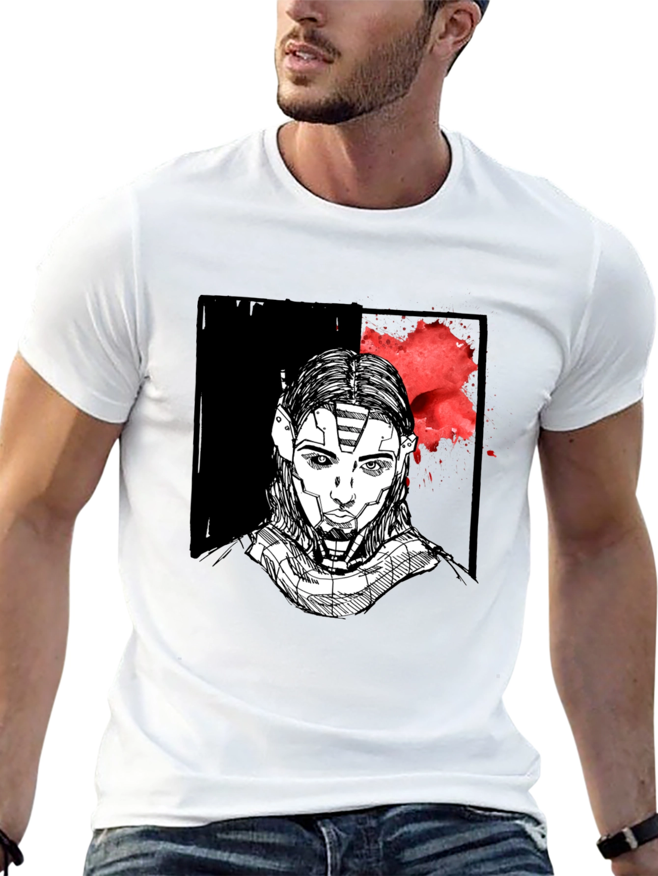 Cyberpunk Portrait Graphic T-Shirt